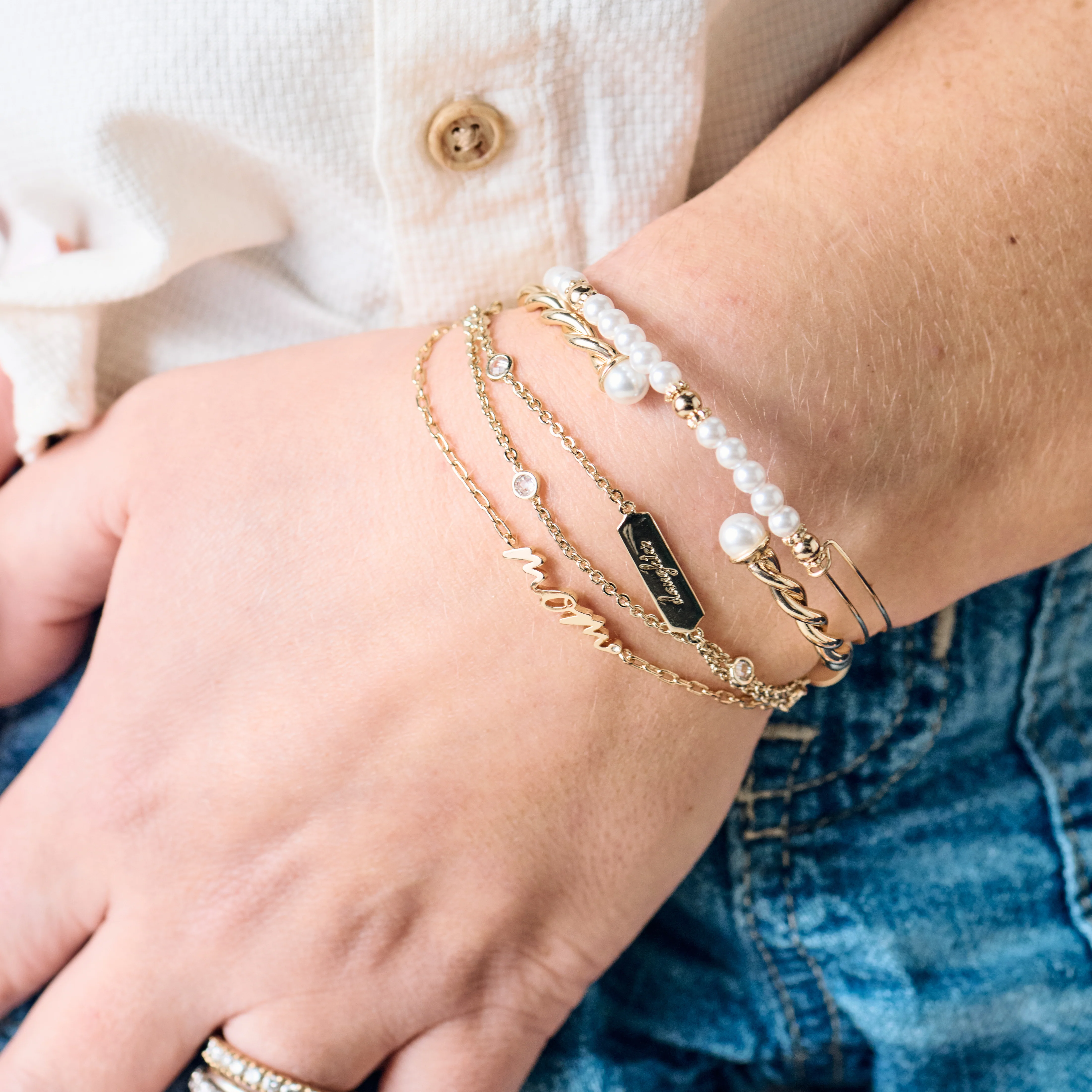 Daughter Infinity Chain Double Strand Bracelet - Image 4