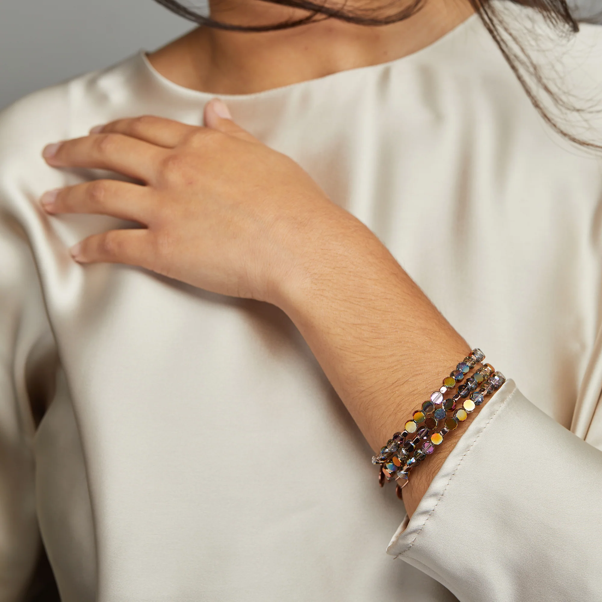 Devotion Beaded Bangle Bracelet, Bronze - Image 2