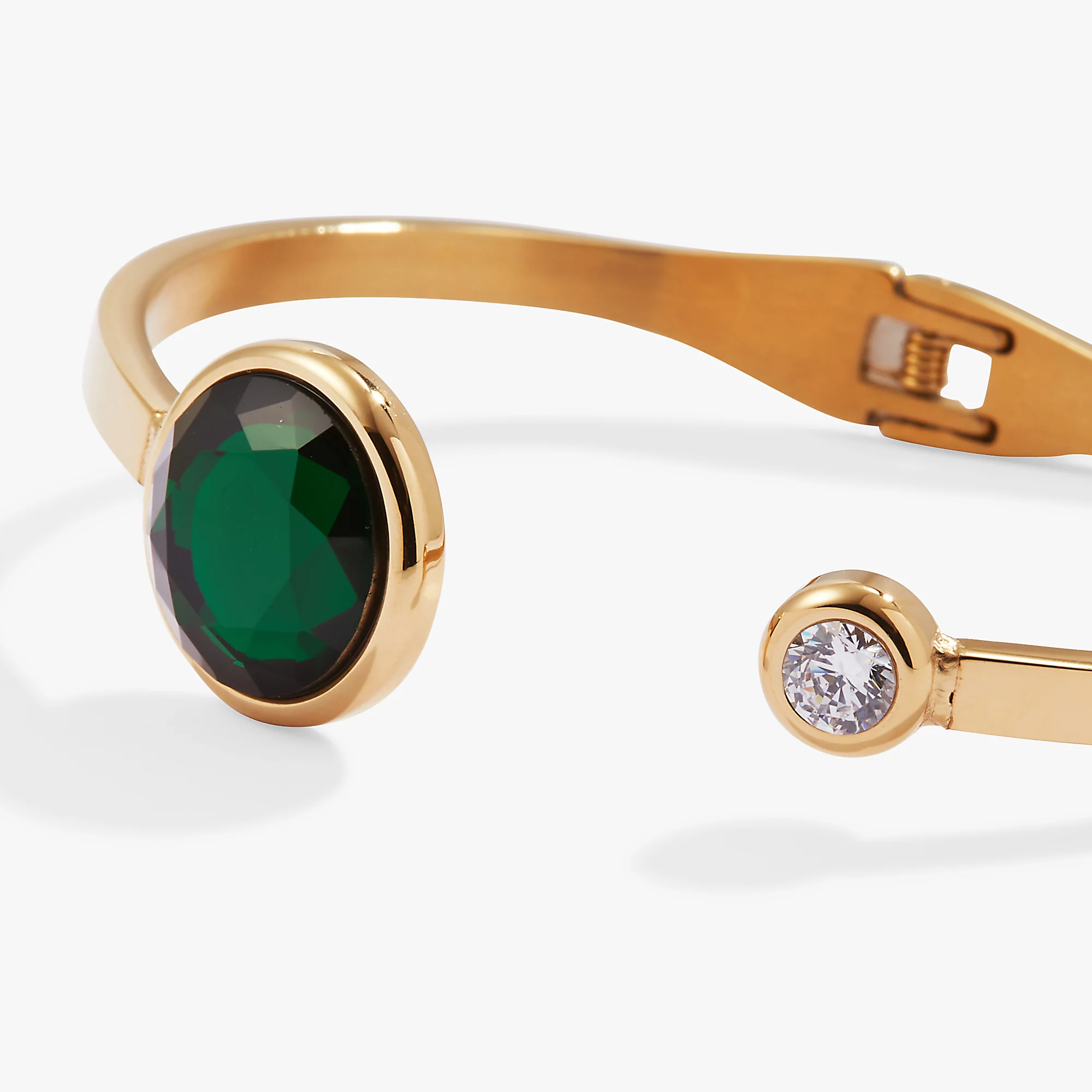 Emerald Crystal Hinge Cuff Bracelet - Image 4