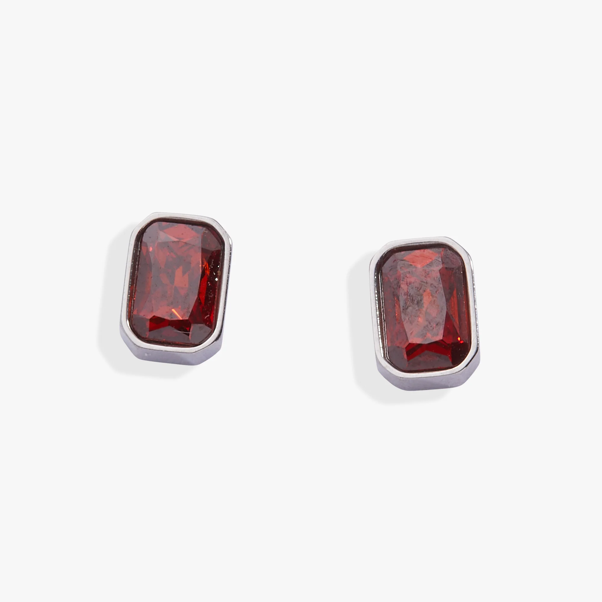 January Emerald-Cut Birthstone Stud - Image 2