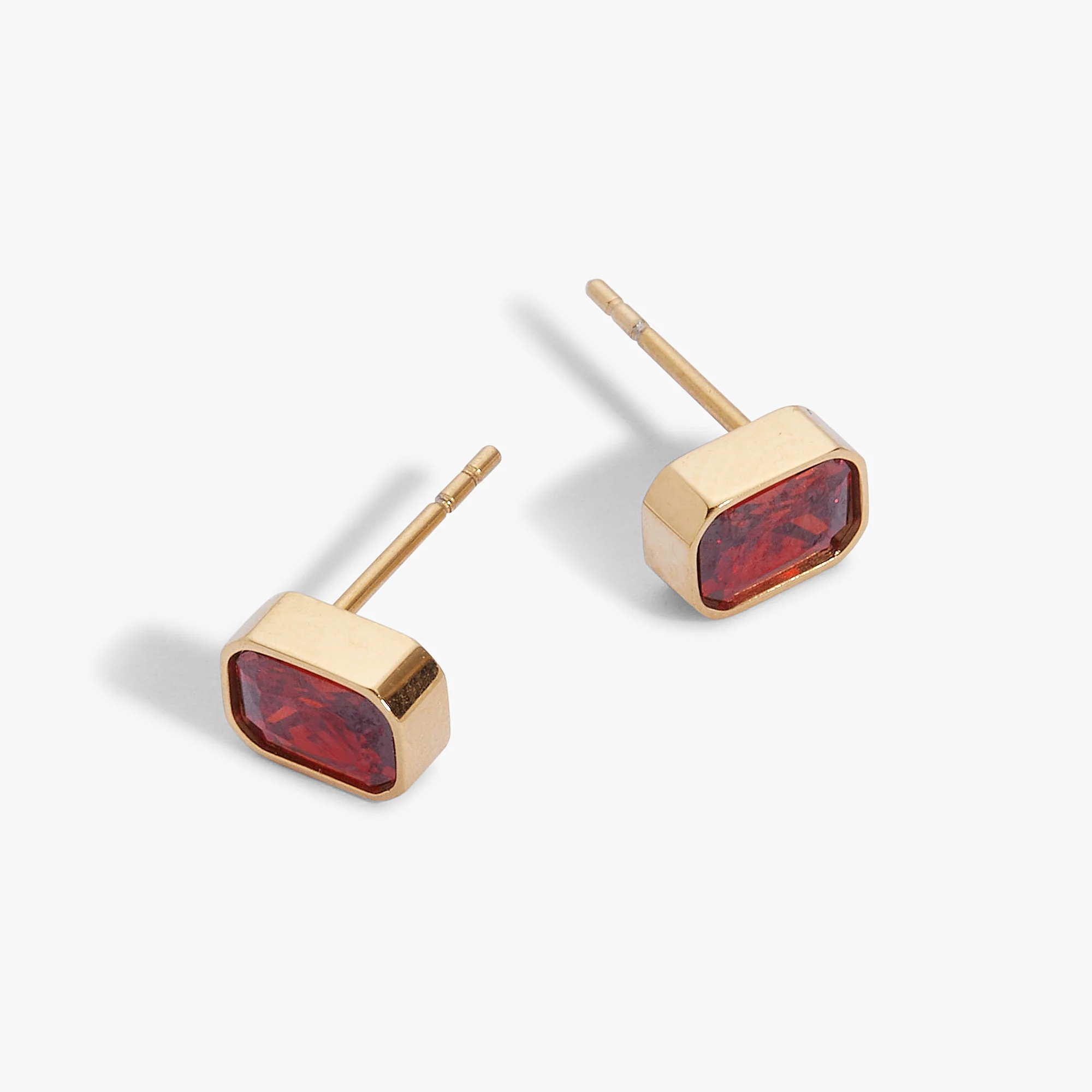 January Emerald-Cut Birthstone Stud - Image 3