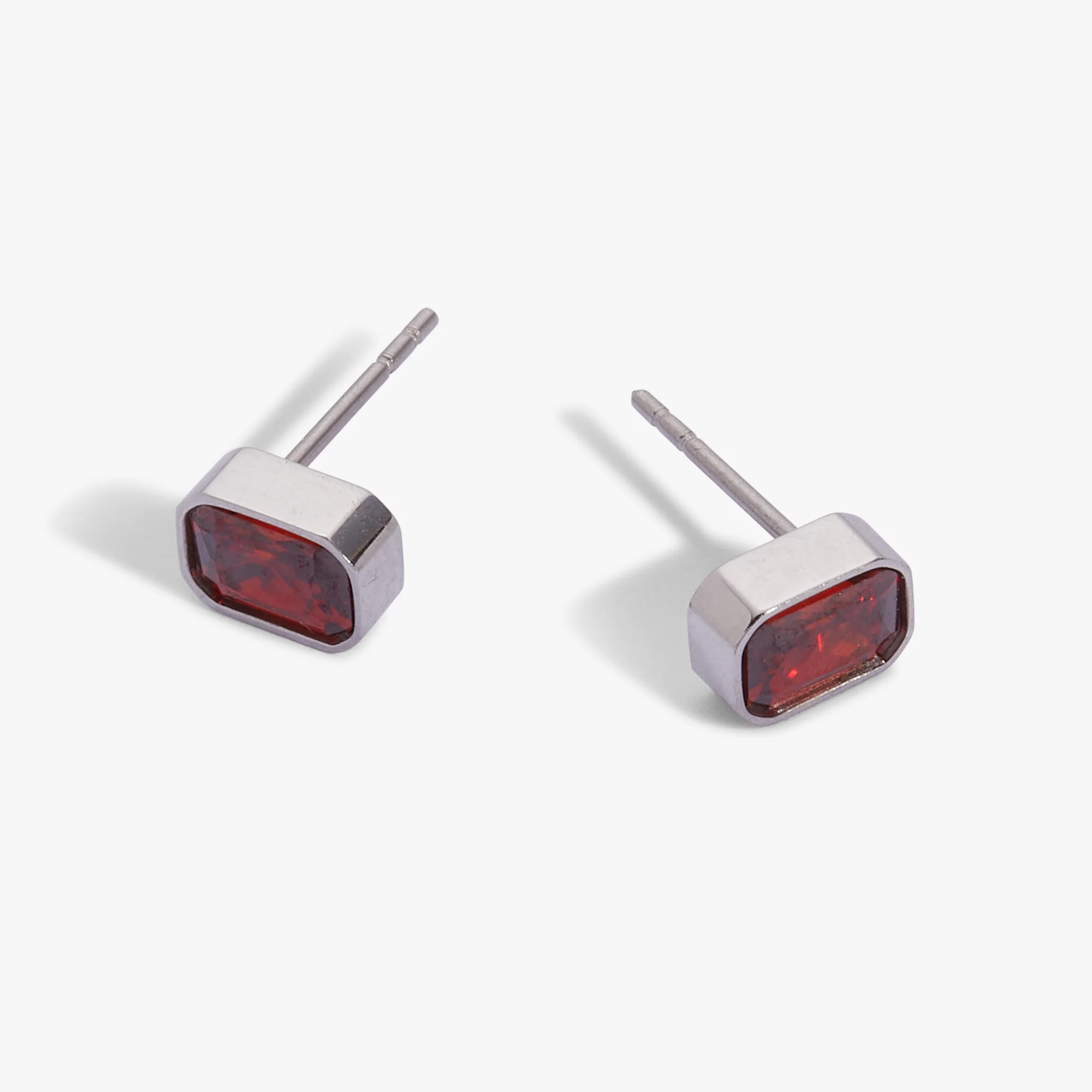 January Emerald-Cut Birthstone Stud - Image 4
