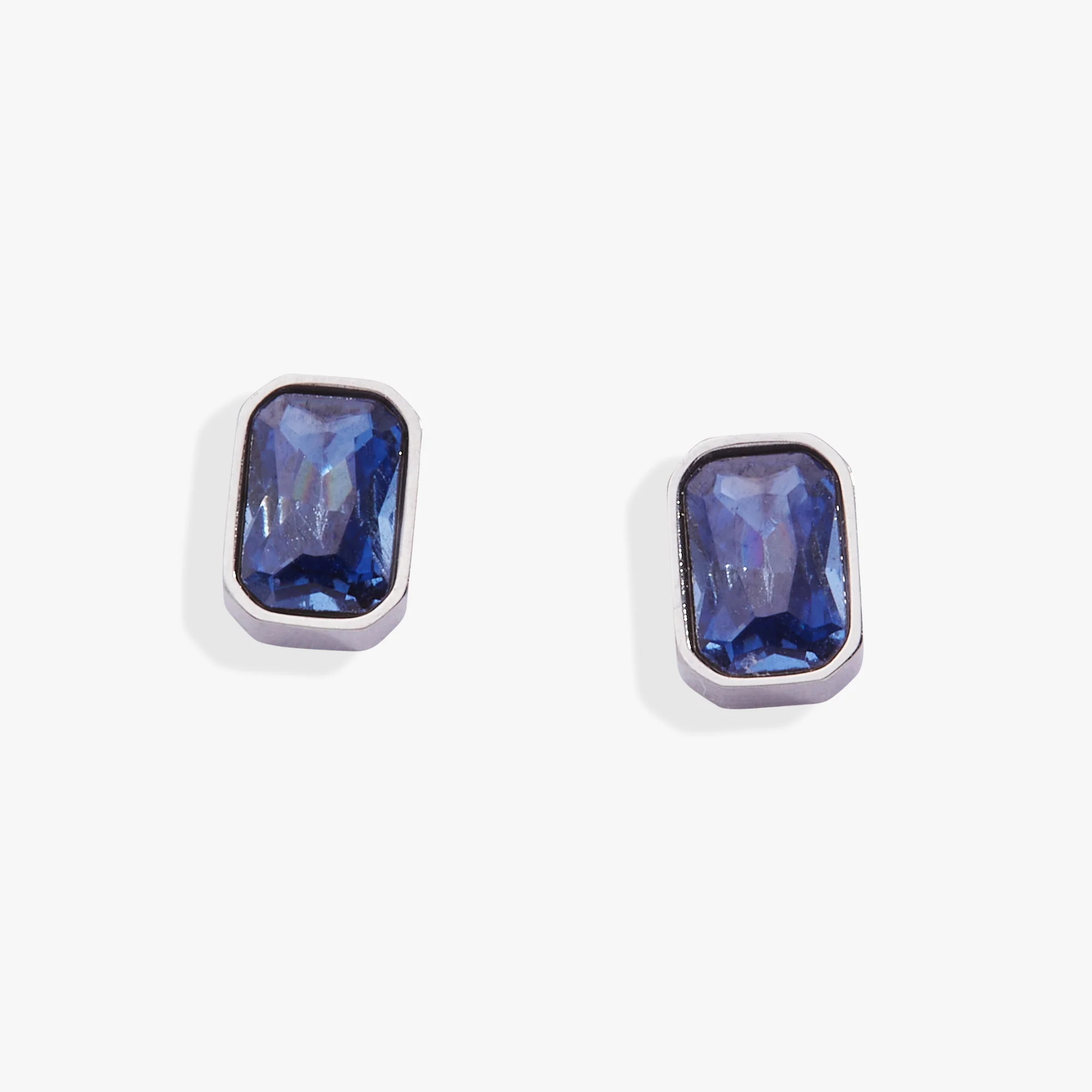 September Emerald-Cut Birthstone Stud Earrings - Image 3