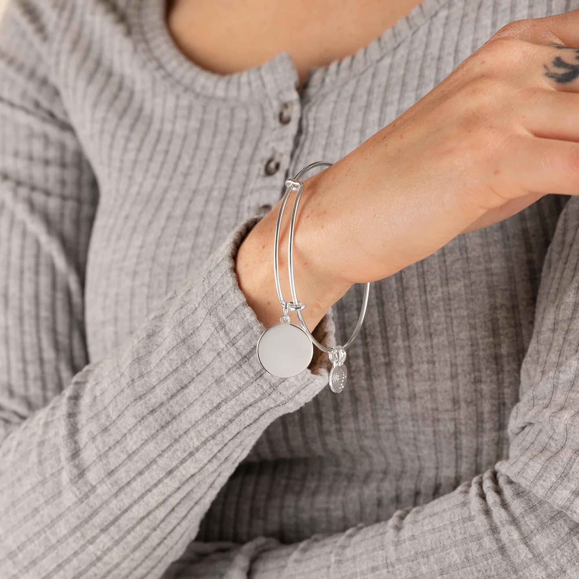 Circle Charm Bangle - Image 2