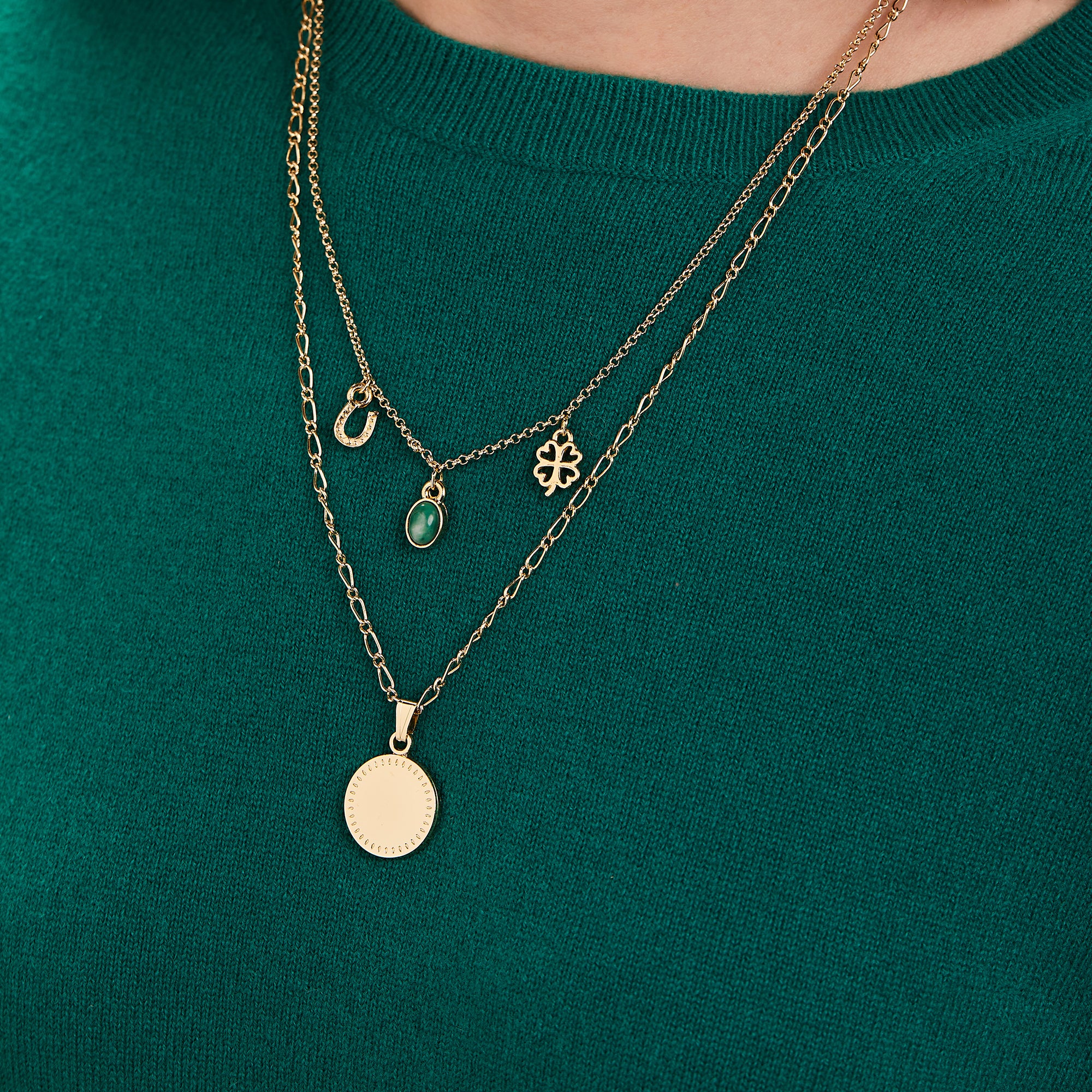 Luck + Prosperity Multi-Charm Layered Necklace - Image 2
