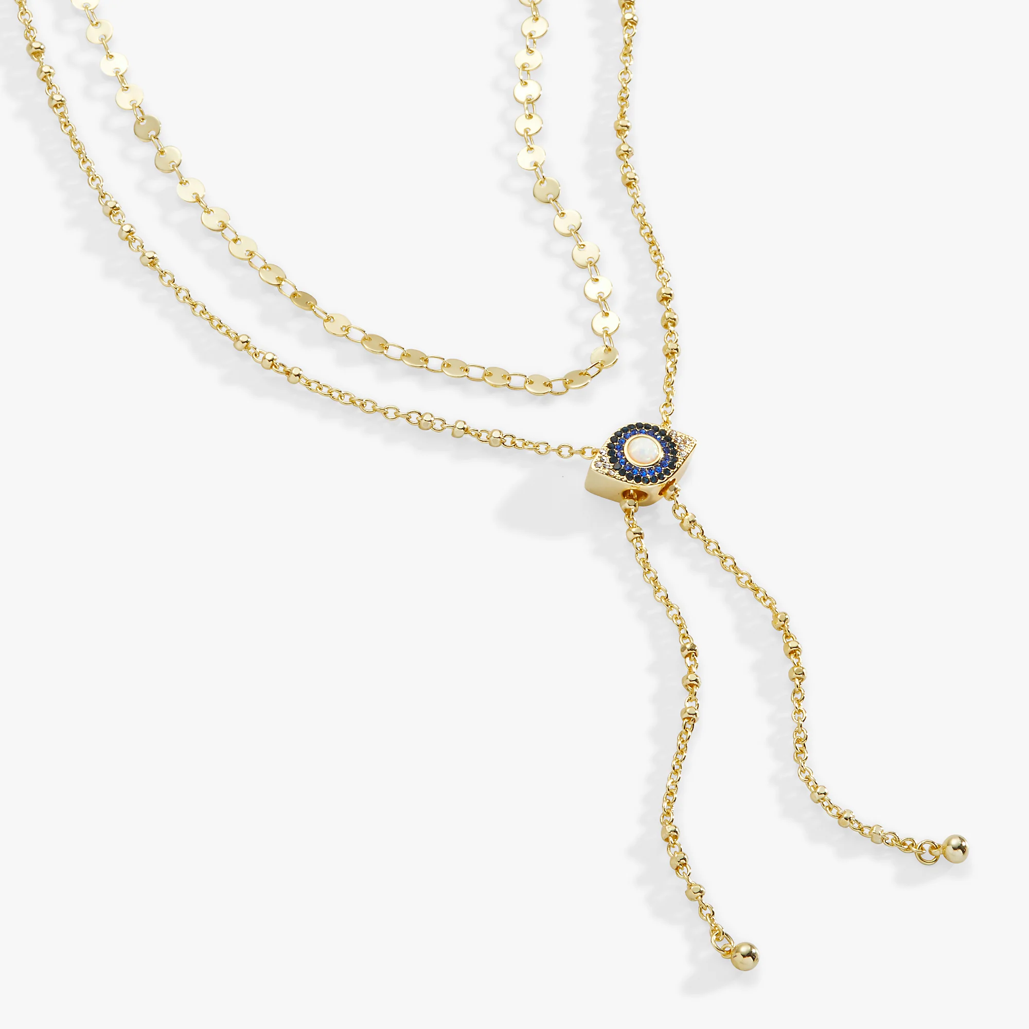Evil Eye Layered Bolo Necklace - Image 3