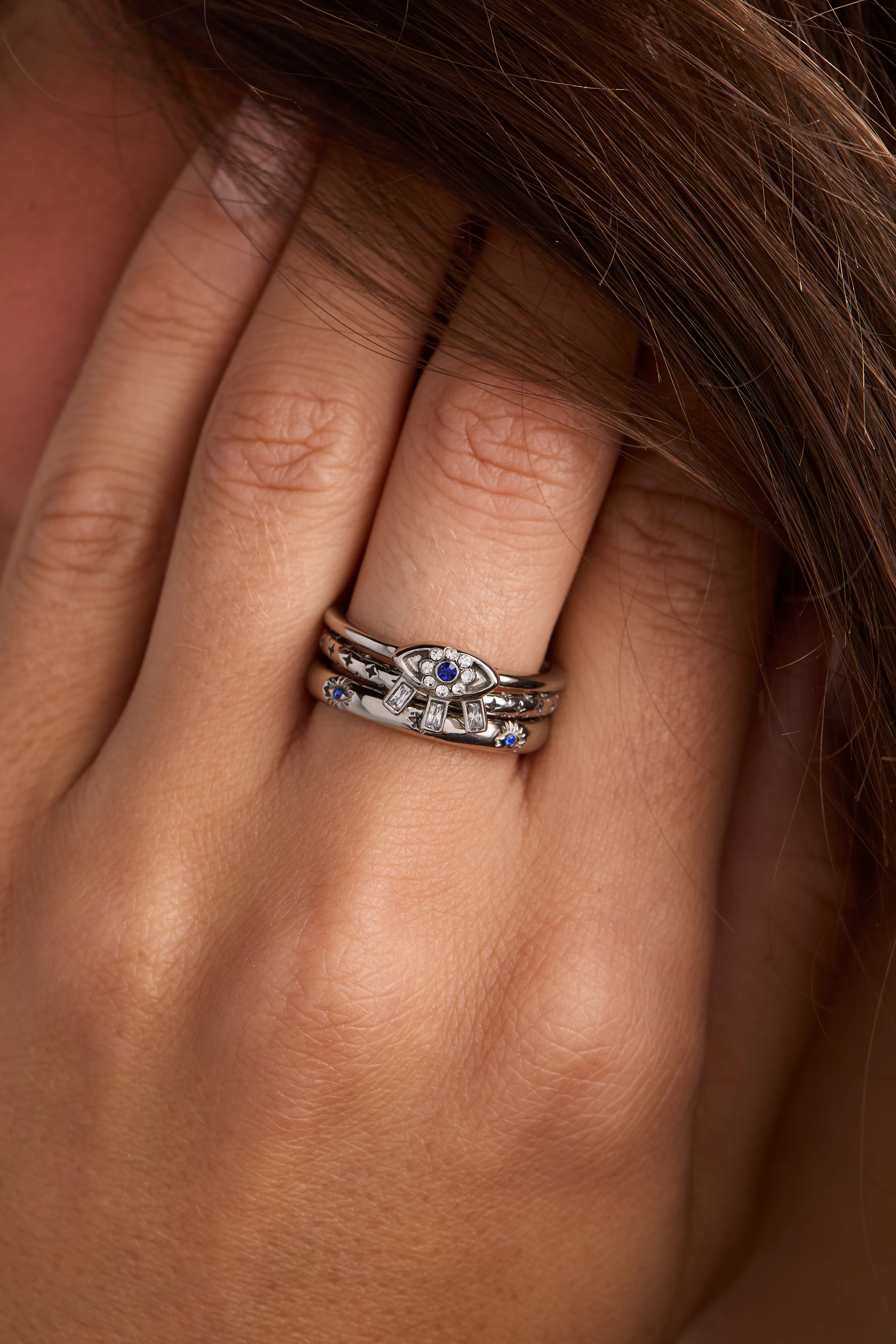 Evil Eye Stacking Ring Set of 3 - Image 8
