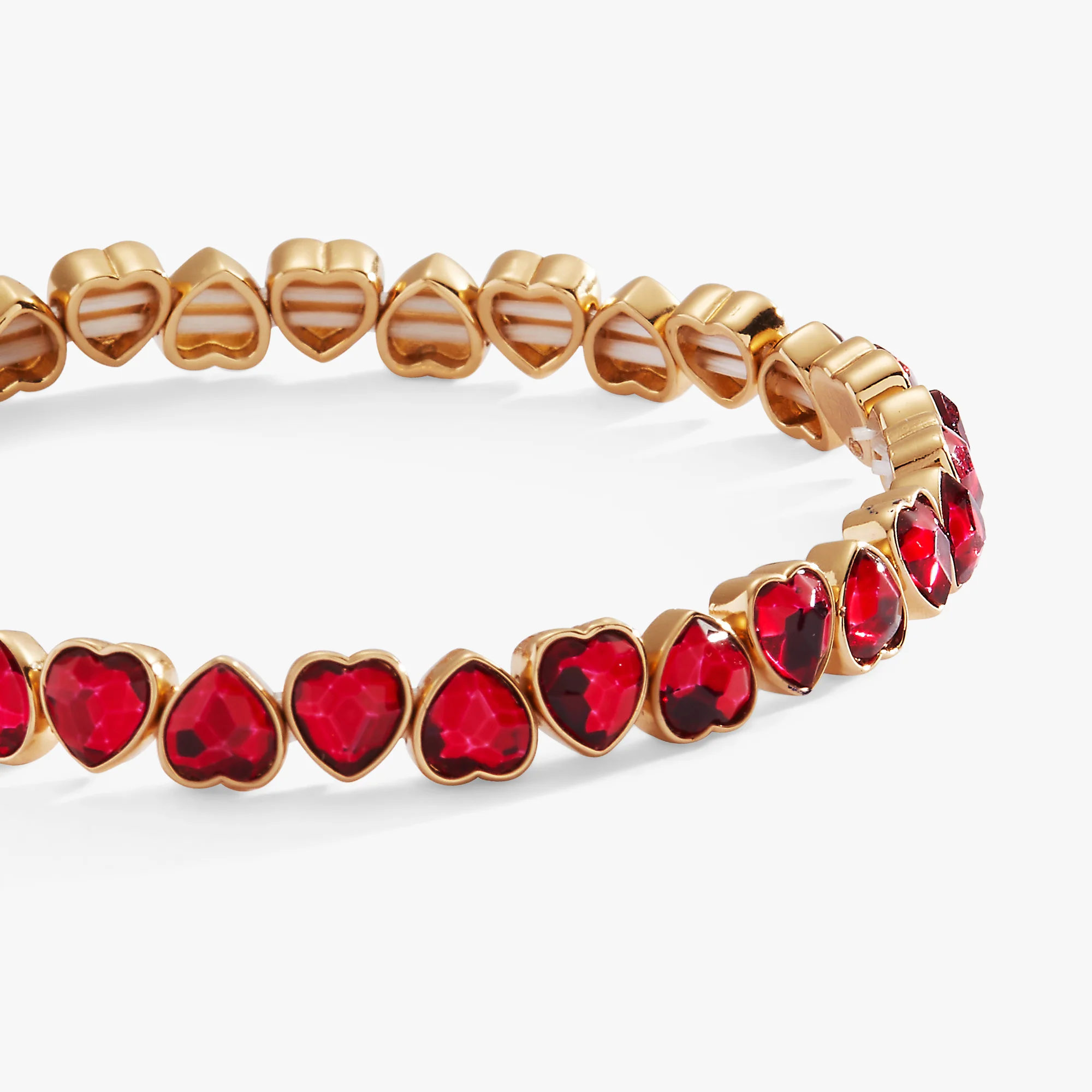 Red Crystal Heart Stretch Bracelet - Image 4