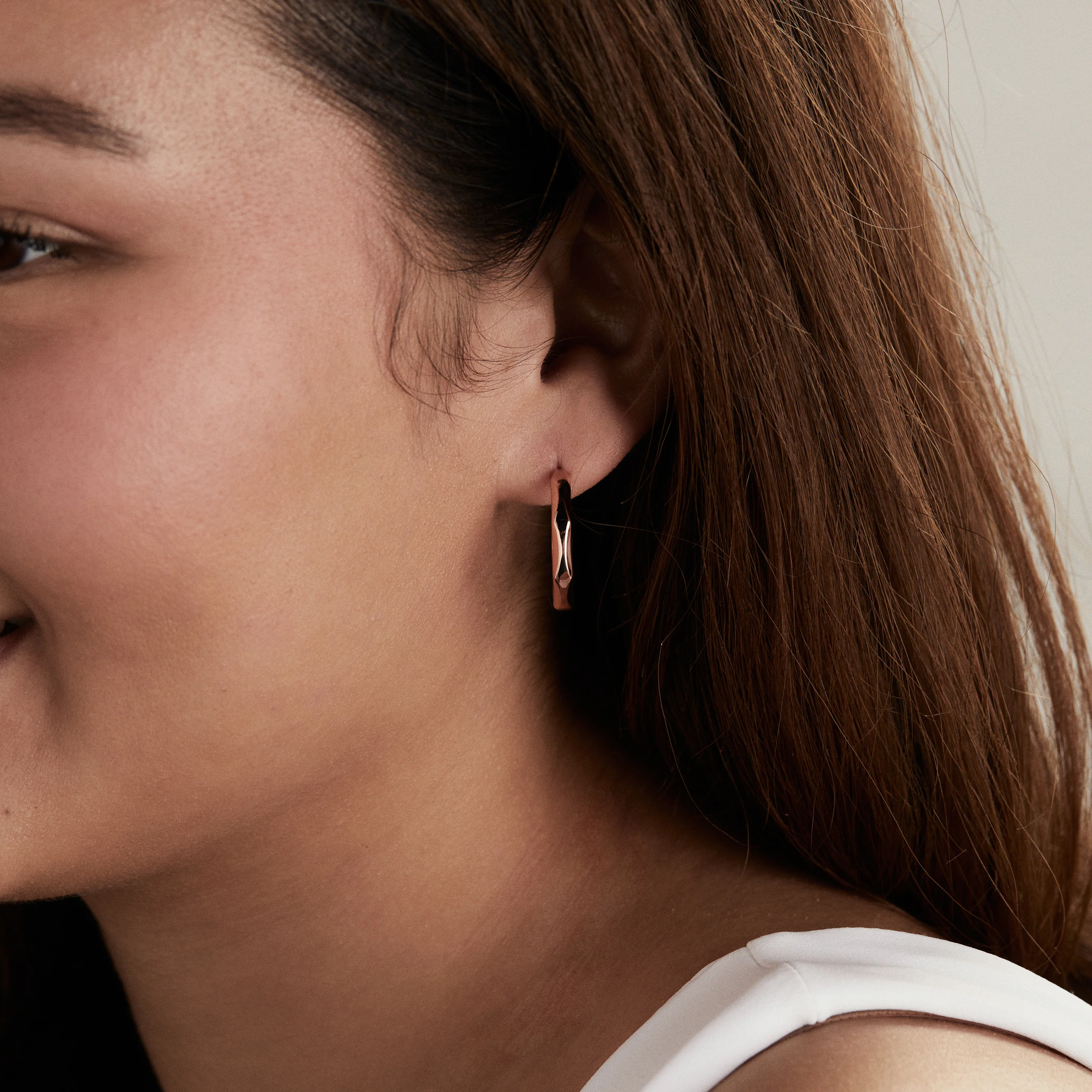 Faceted Hoop Earrings - Image 8