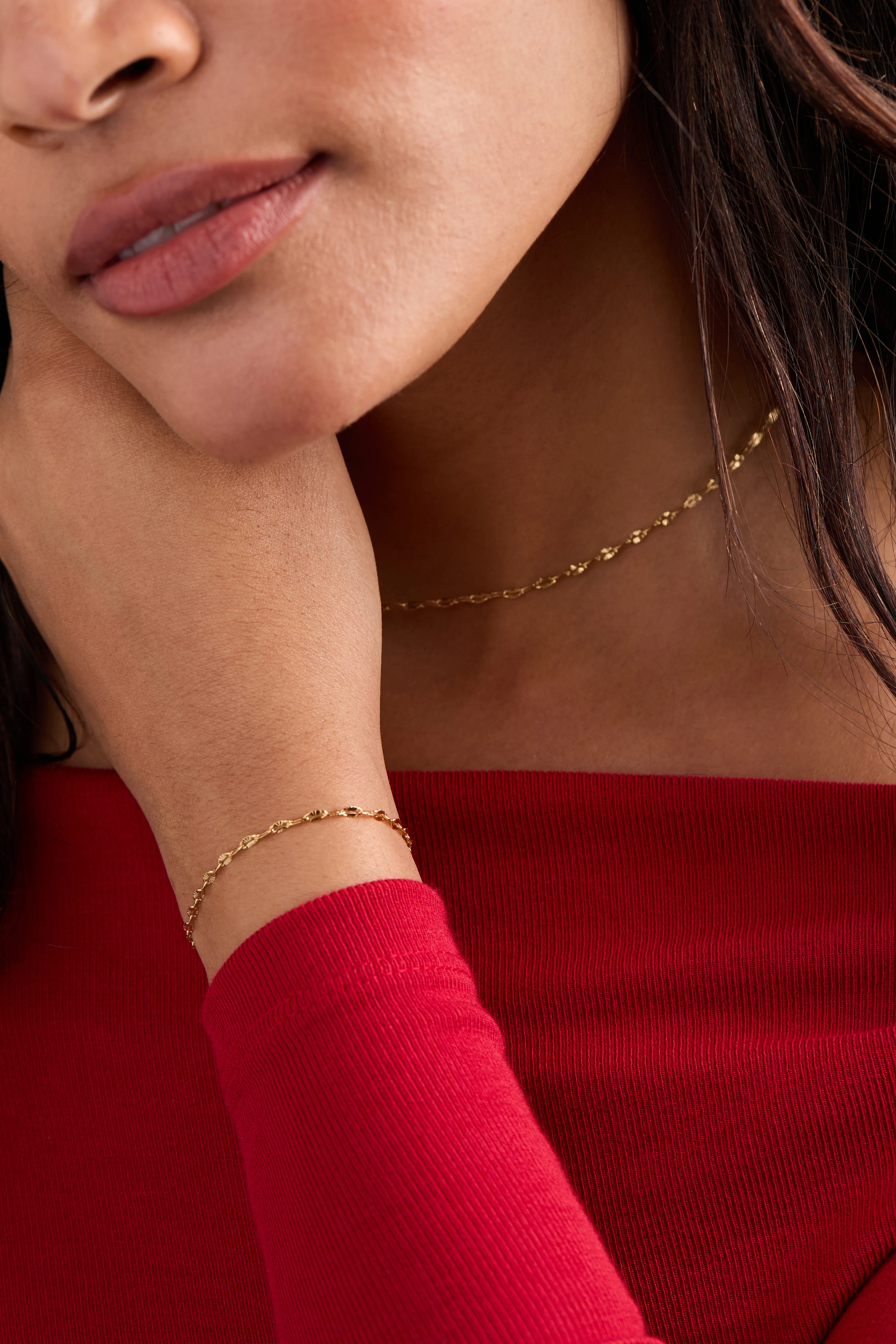 Multi Faceted Chain Necklace - Image 4