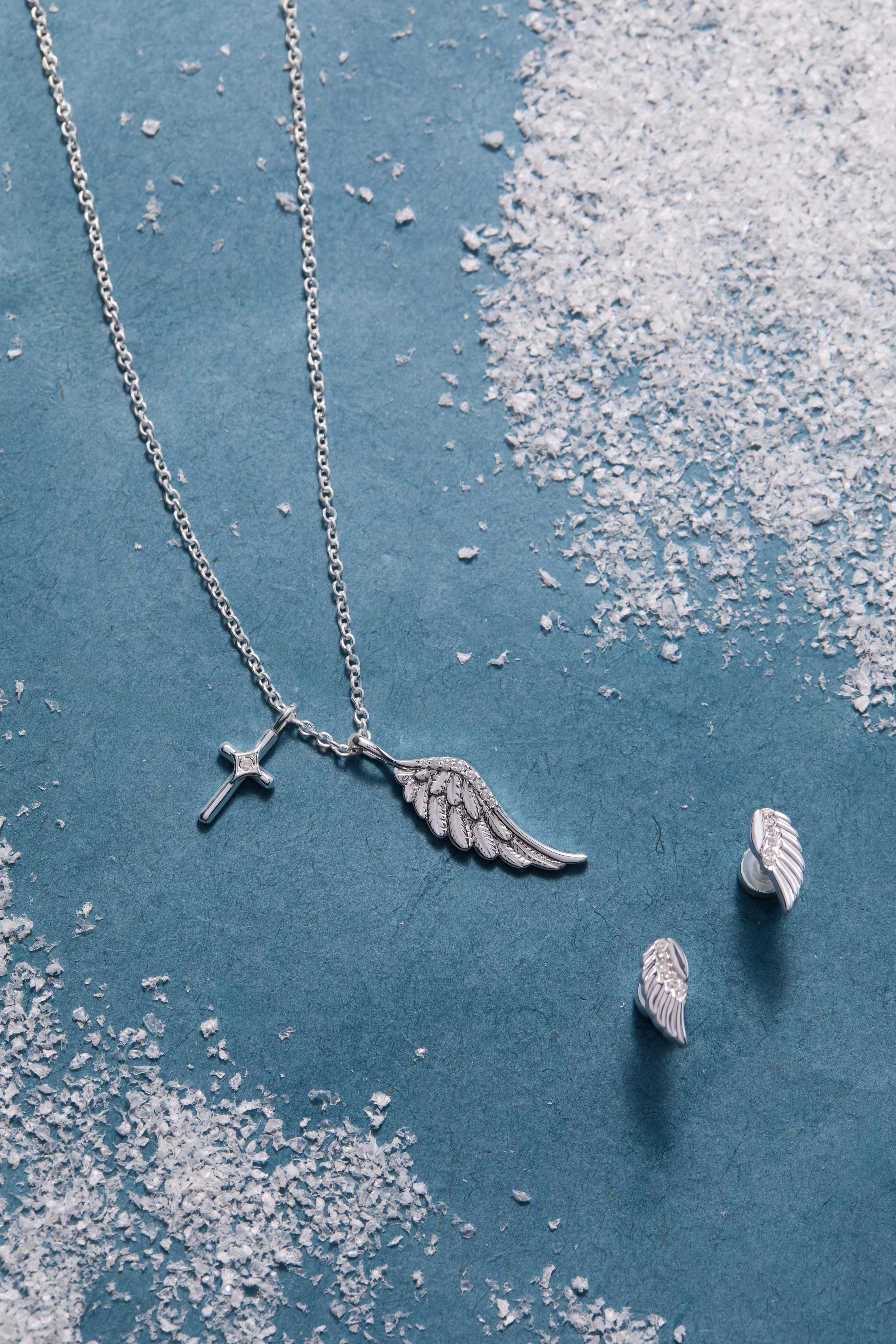 Faith Cross and Angel Wing Charm Necklace - Image 6