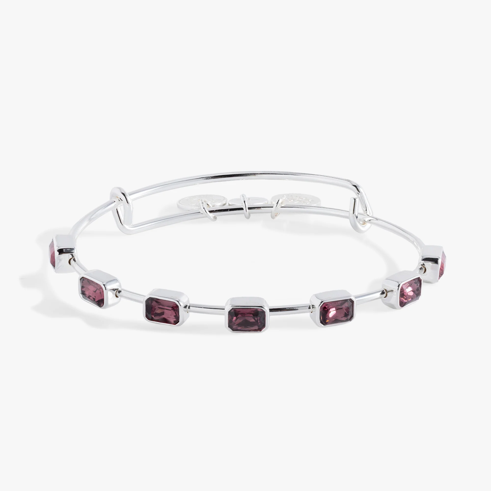 February Birthstone Emerald Cut Bangle - Image 5
