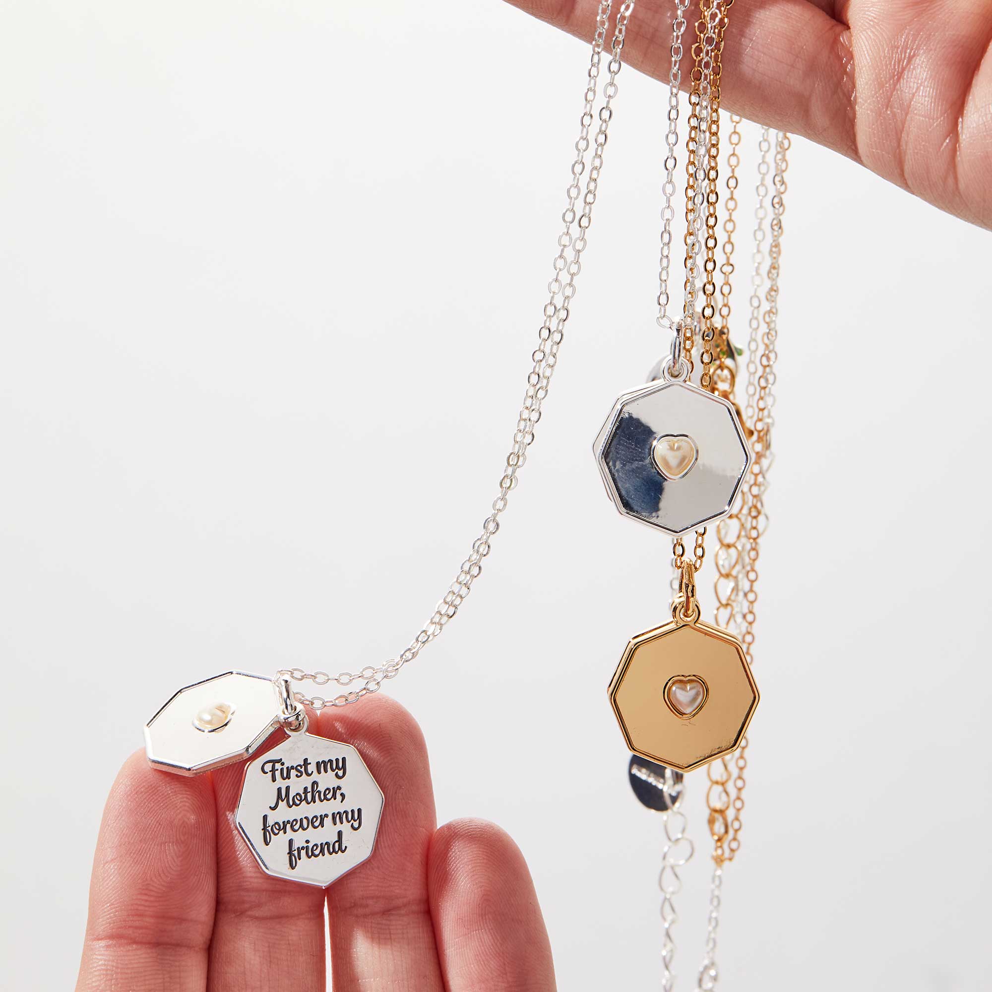 'First My Mother, Forever My Friend' Slider Charm Necklace - Image 3