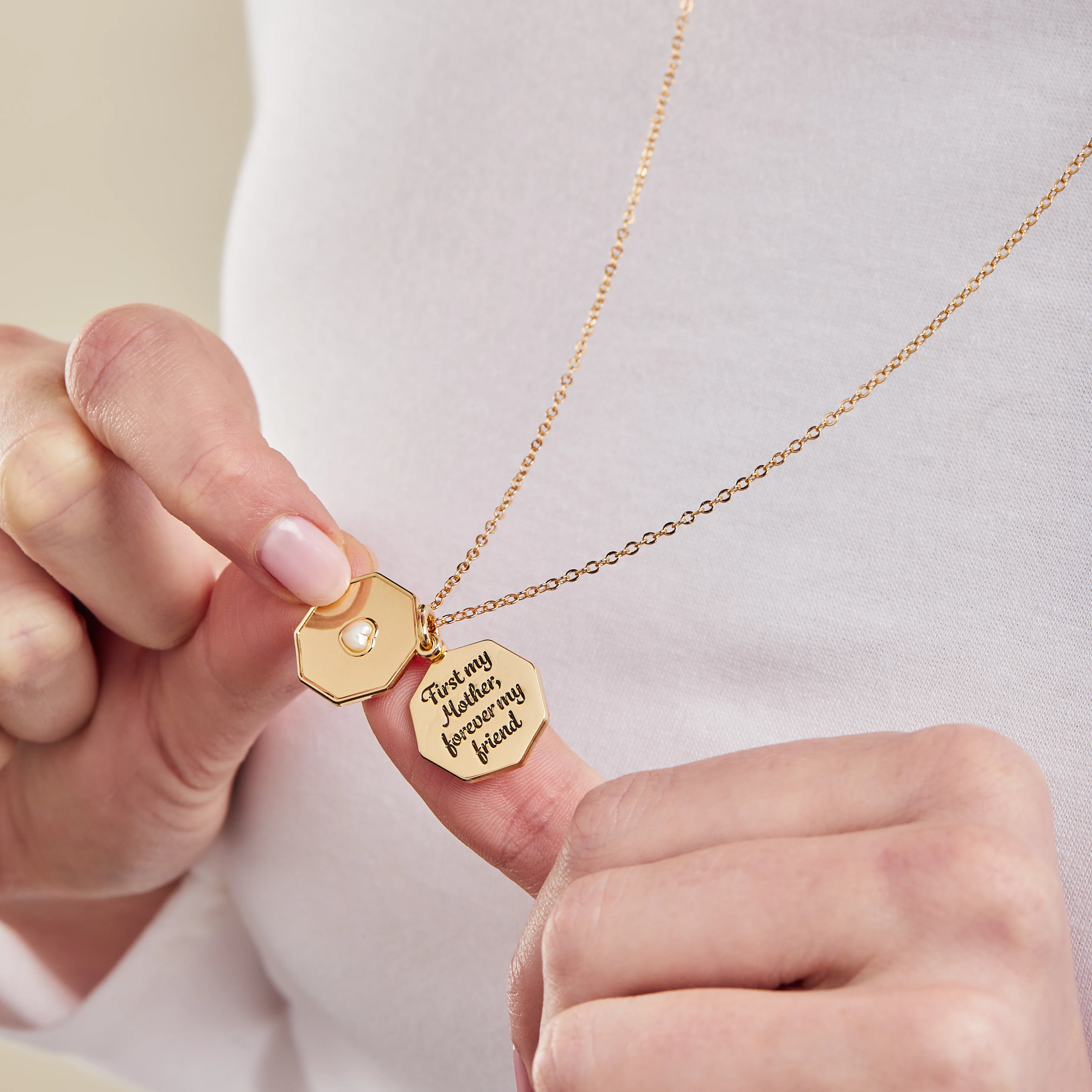 'First My Mother, Forever My Friend' Slider Charm Necklace - Image 5