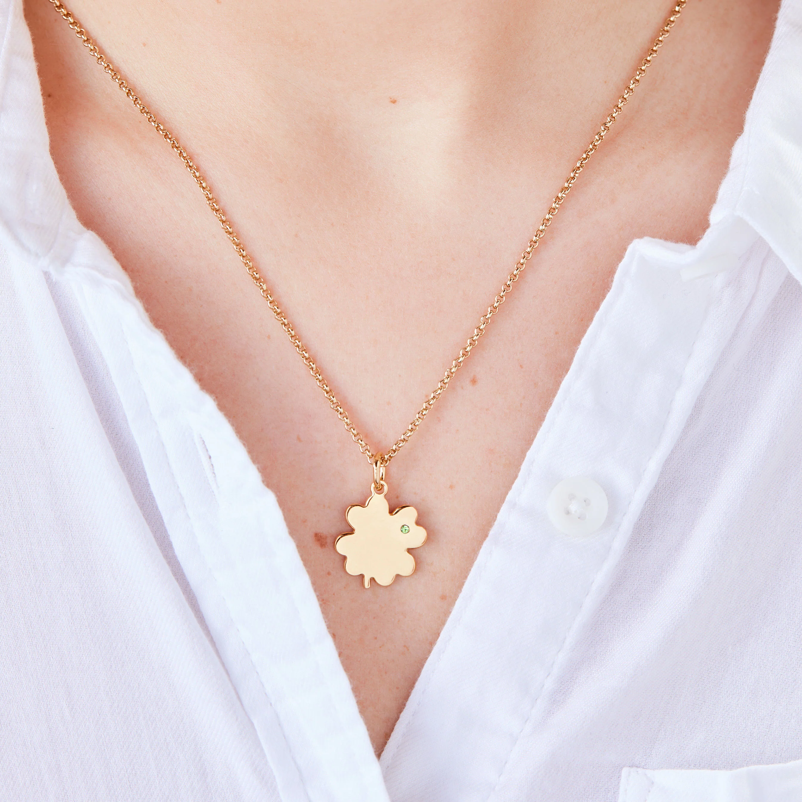 Four-Leaf Clover Necklace, 21" - Image 5