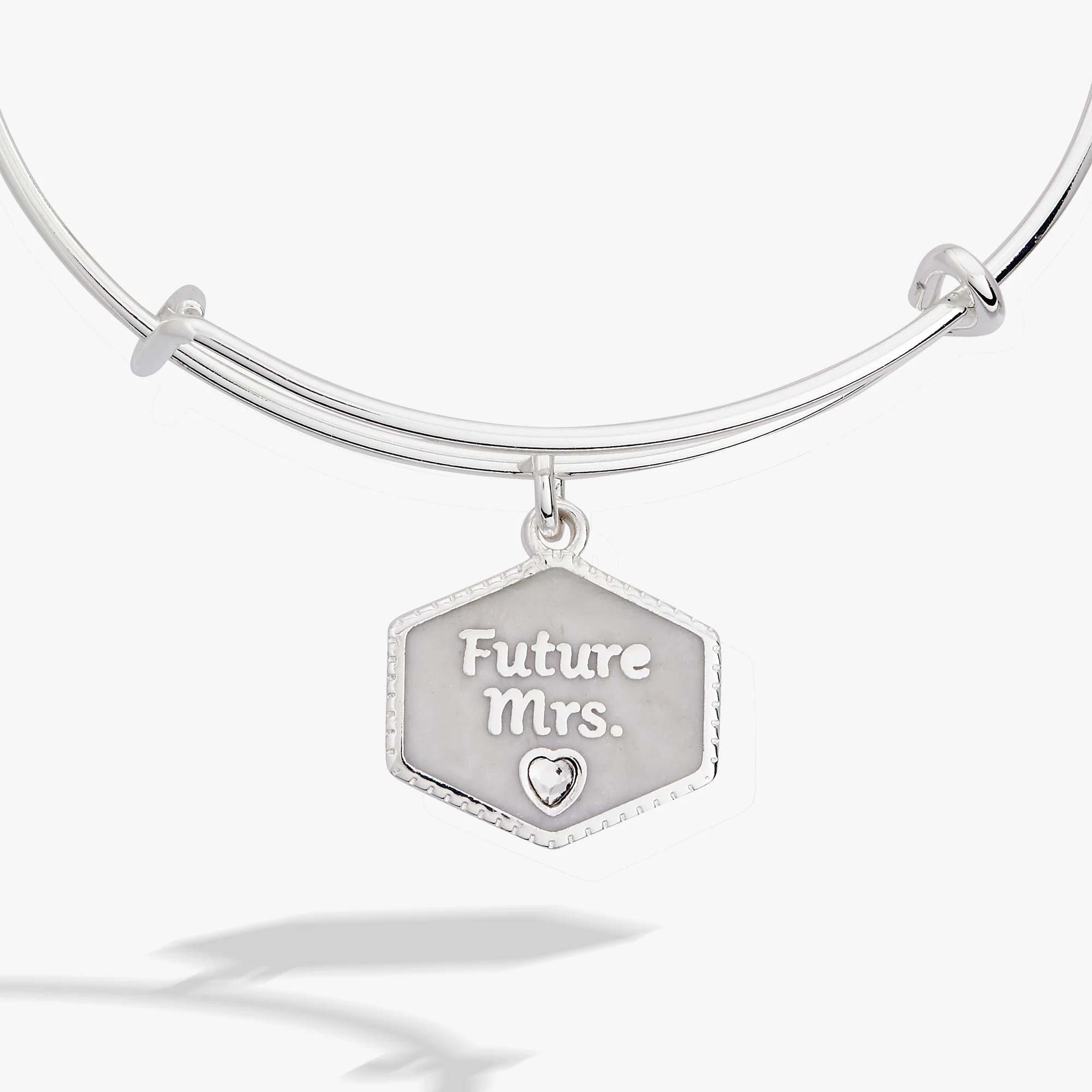'Future Mrs.' Mother of Pearl Charm Bangle - Image 5
