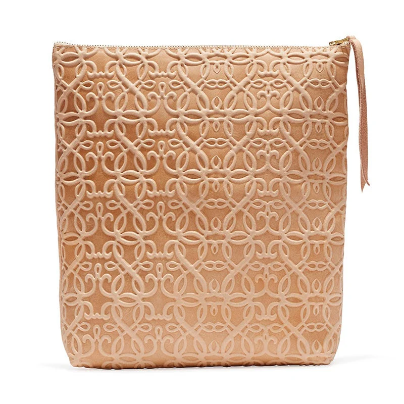 Gabriel Leather Fold Over Clutch, Blush - Image 3