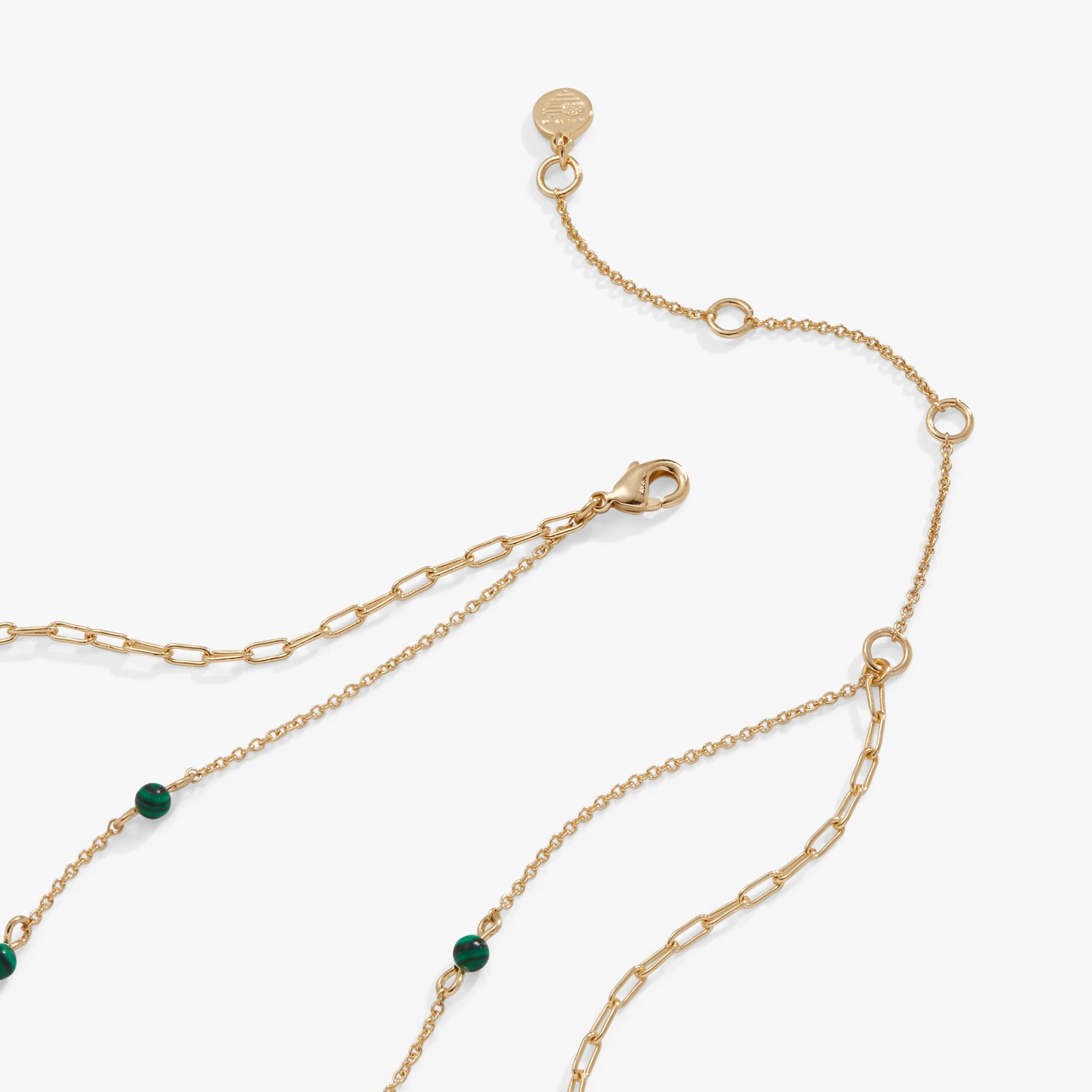 Gemstone Delicate Horseshoe Necklace, Reconstituted Malachite - Image 2