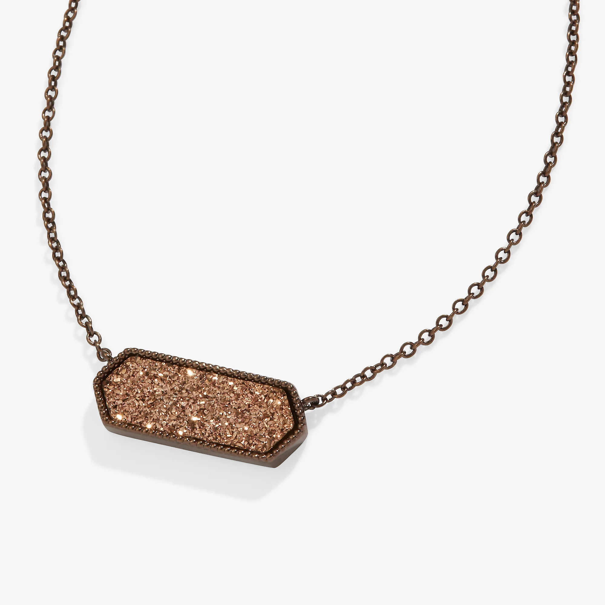 Glitter Druzy Pendant Necklace, Pink - Image 3