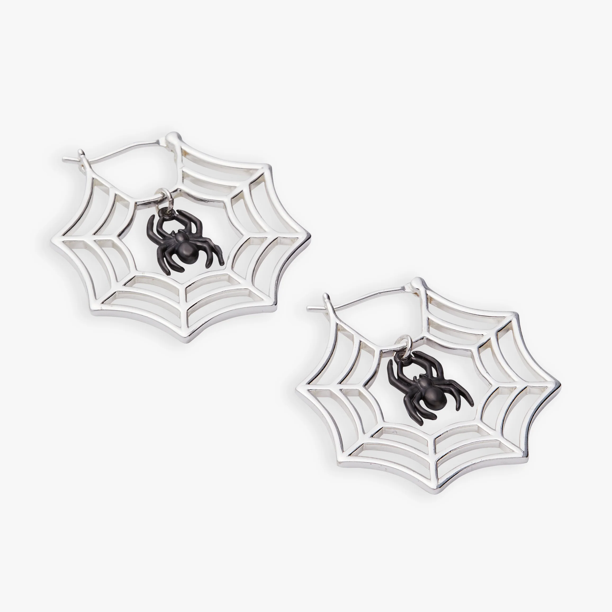 Glow in the Dark Spider Web Hoop Earrings - Image 3