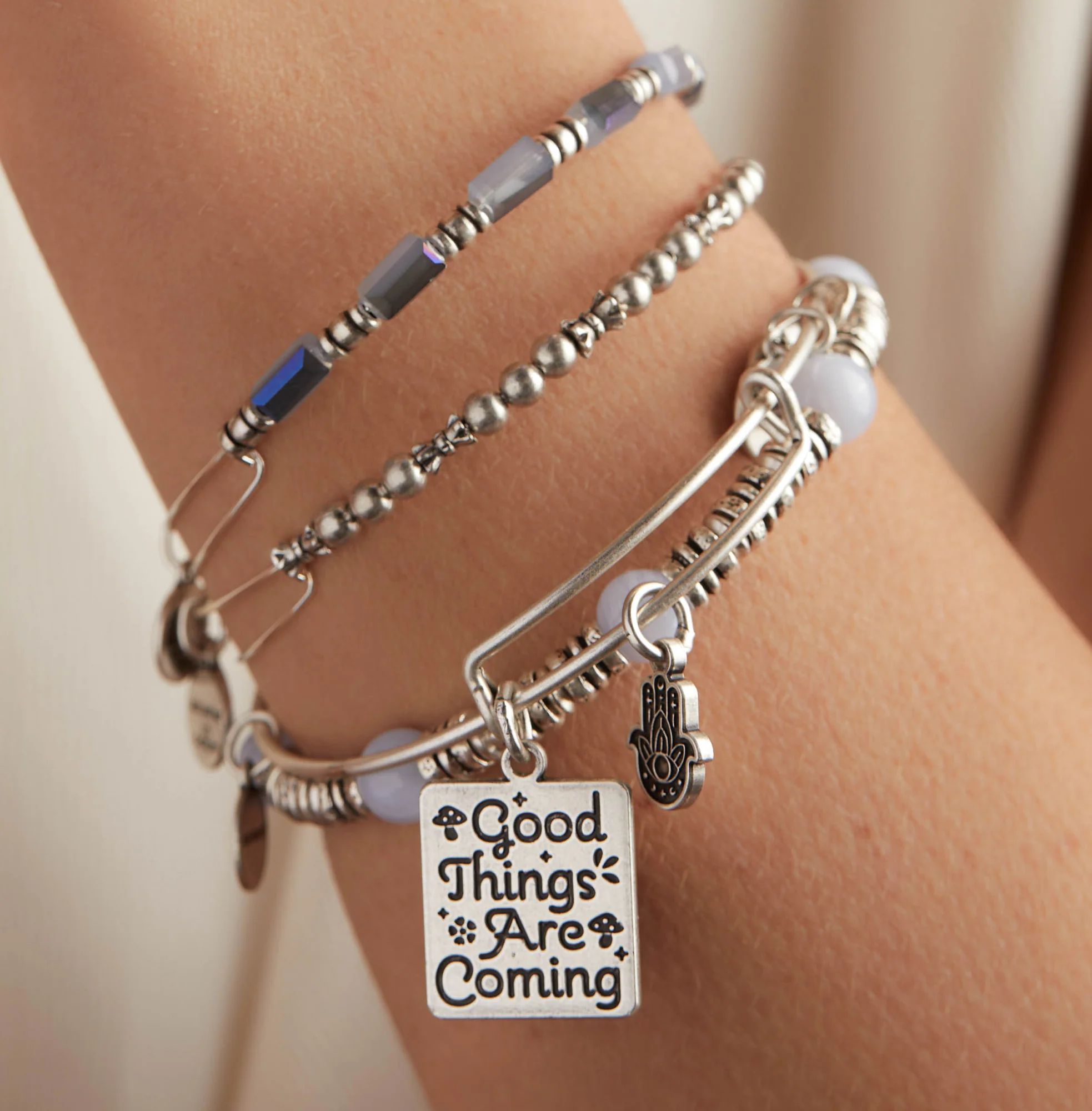 'Good Things Are Coming' Charm Bangles, Set of 4 - Image 3