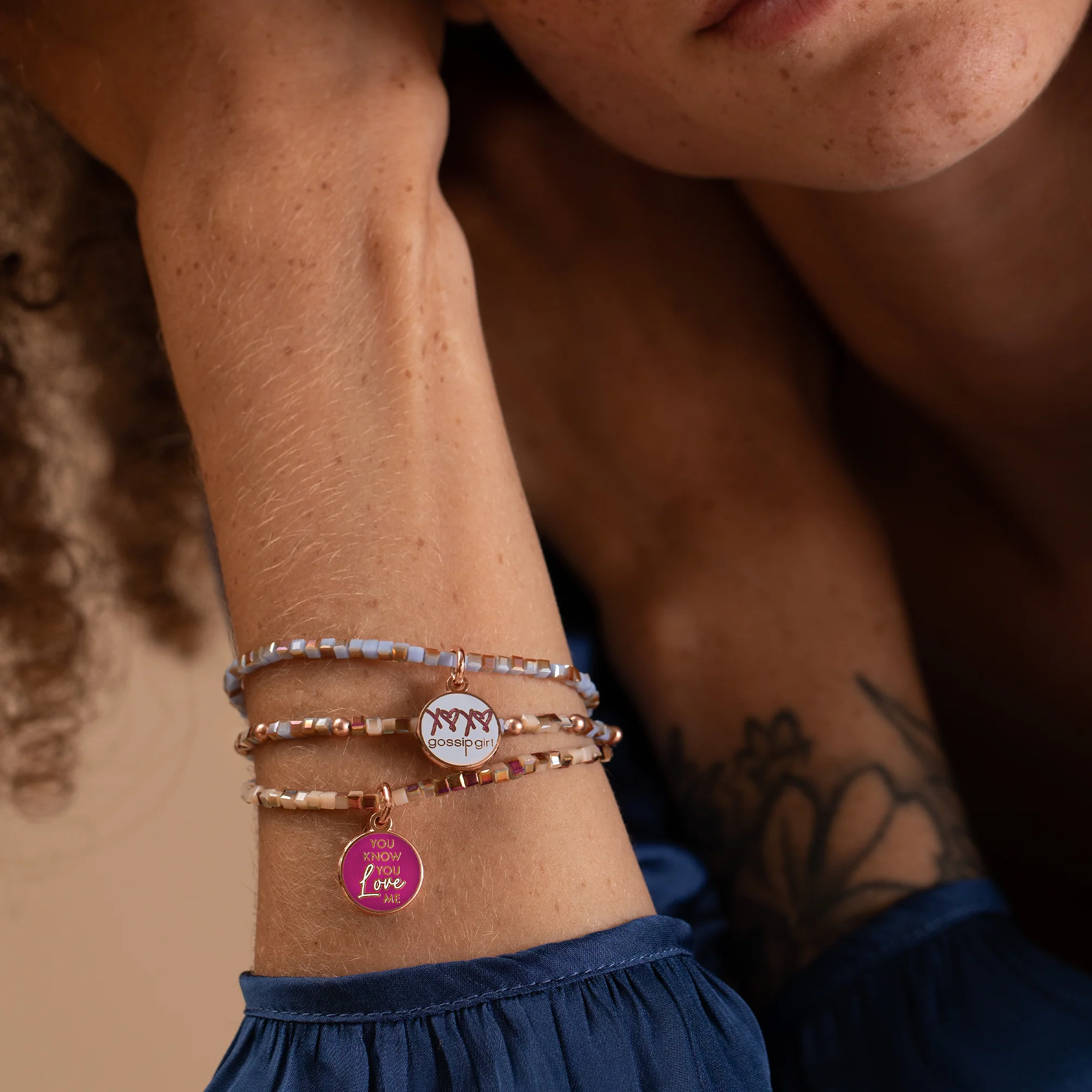 Gossip Girl 'You Know You Love Me' Stretch Bracelets, Set of 3 - Image 3