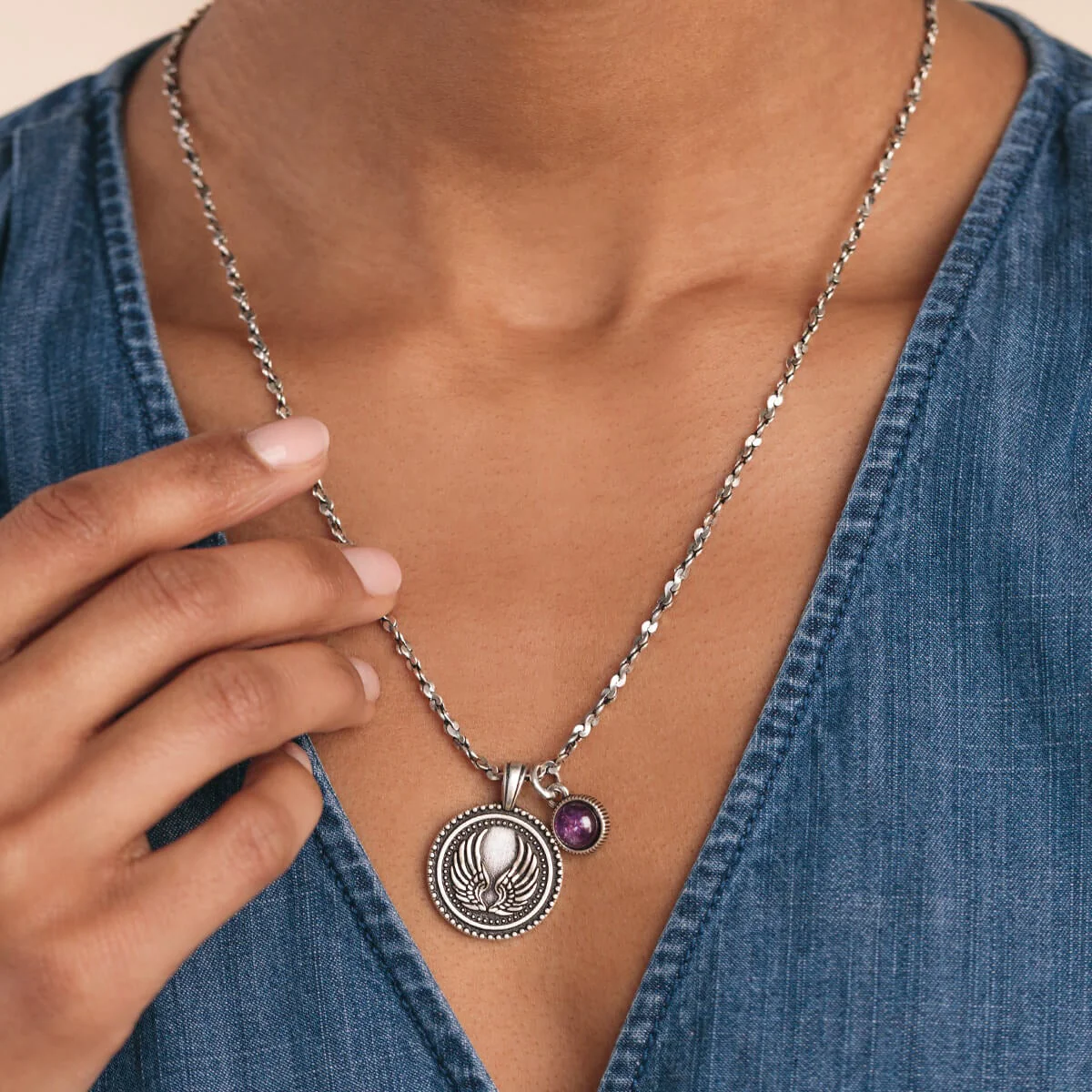 Guardian Angel Duo Charm Necklace - Image 4