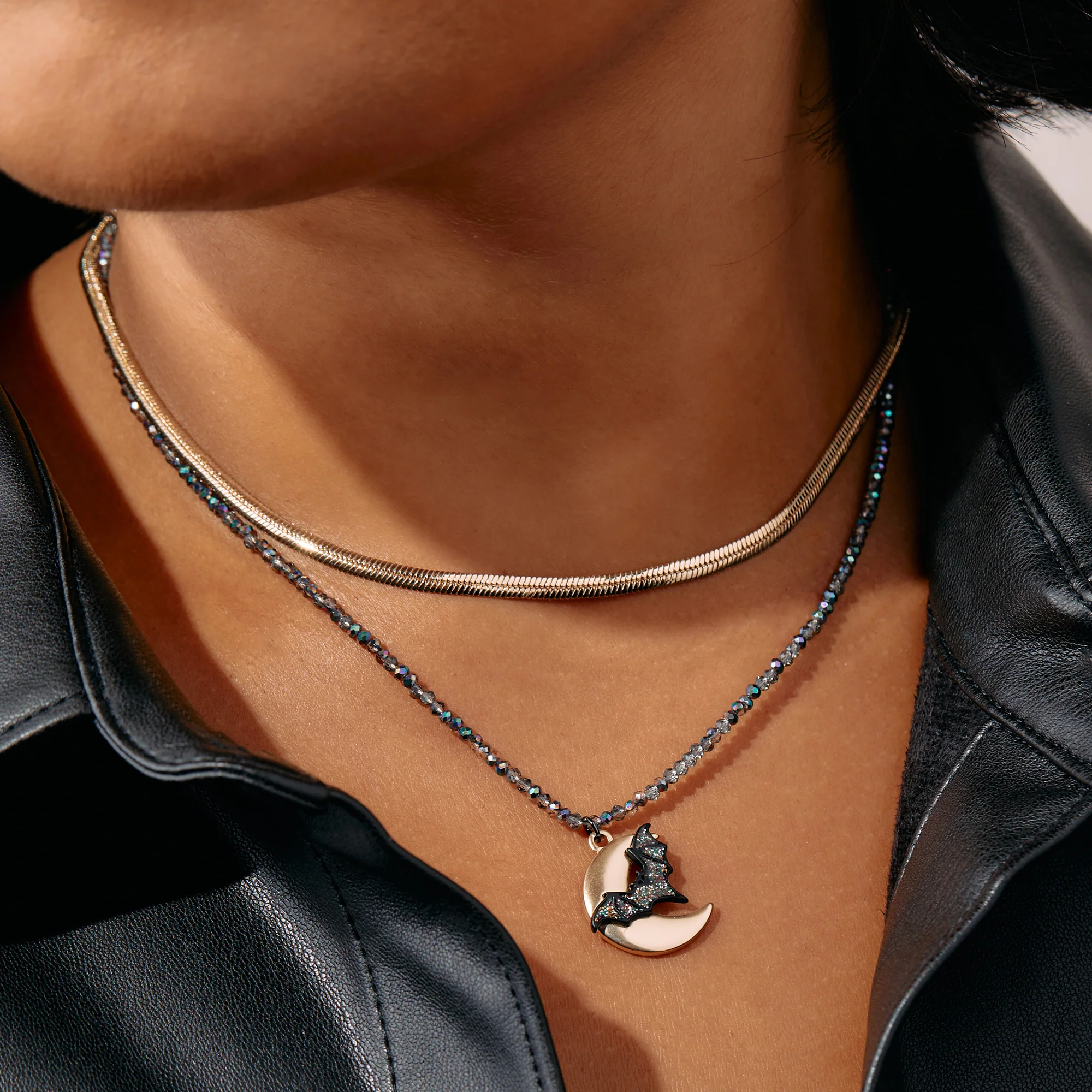 Halloween Moon and Bat Necklace - Image 2