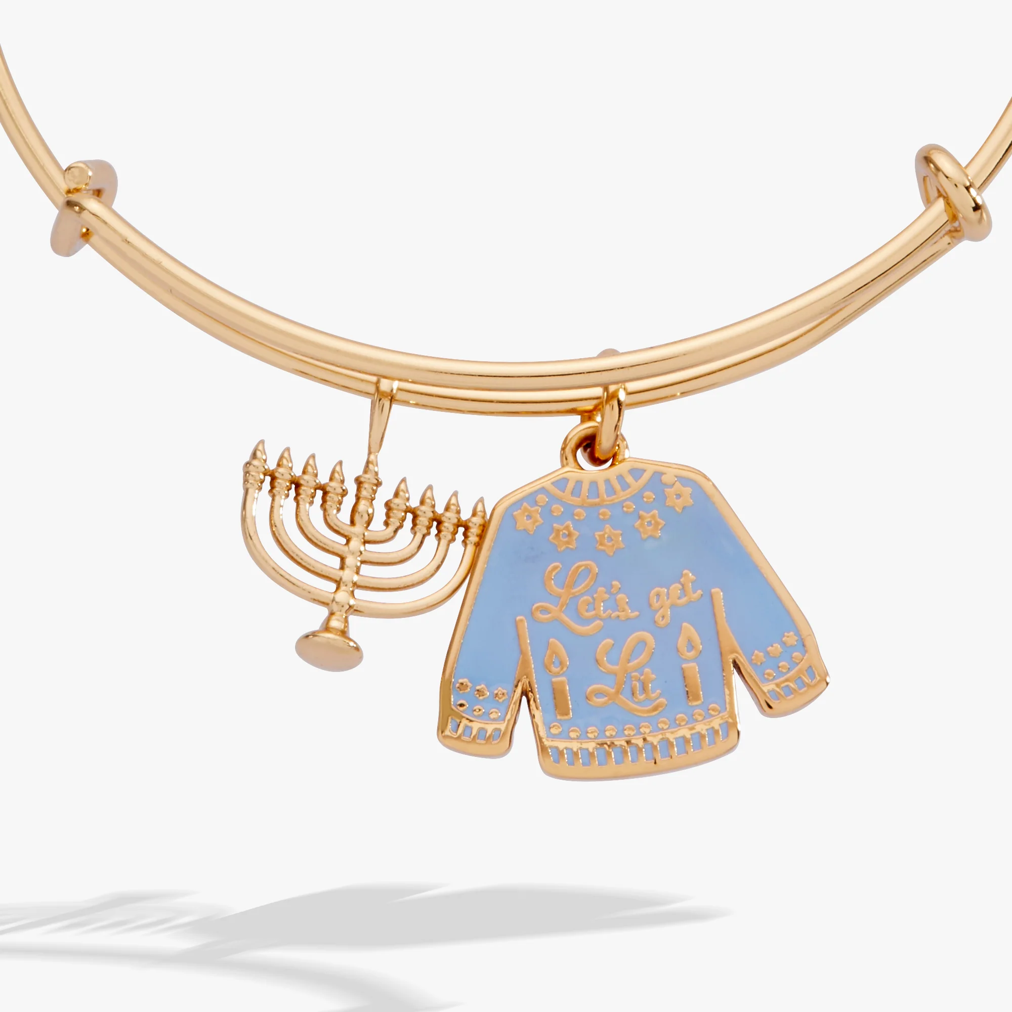 Hanukkah 'Let's Get Lit' Ugly Sweater & Menorah Bangle - Image 3