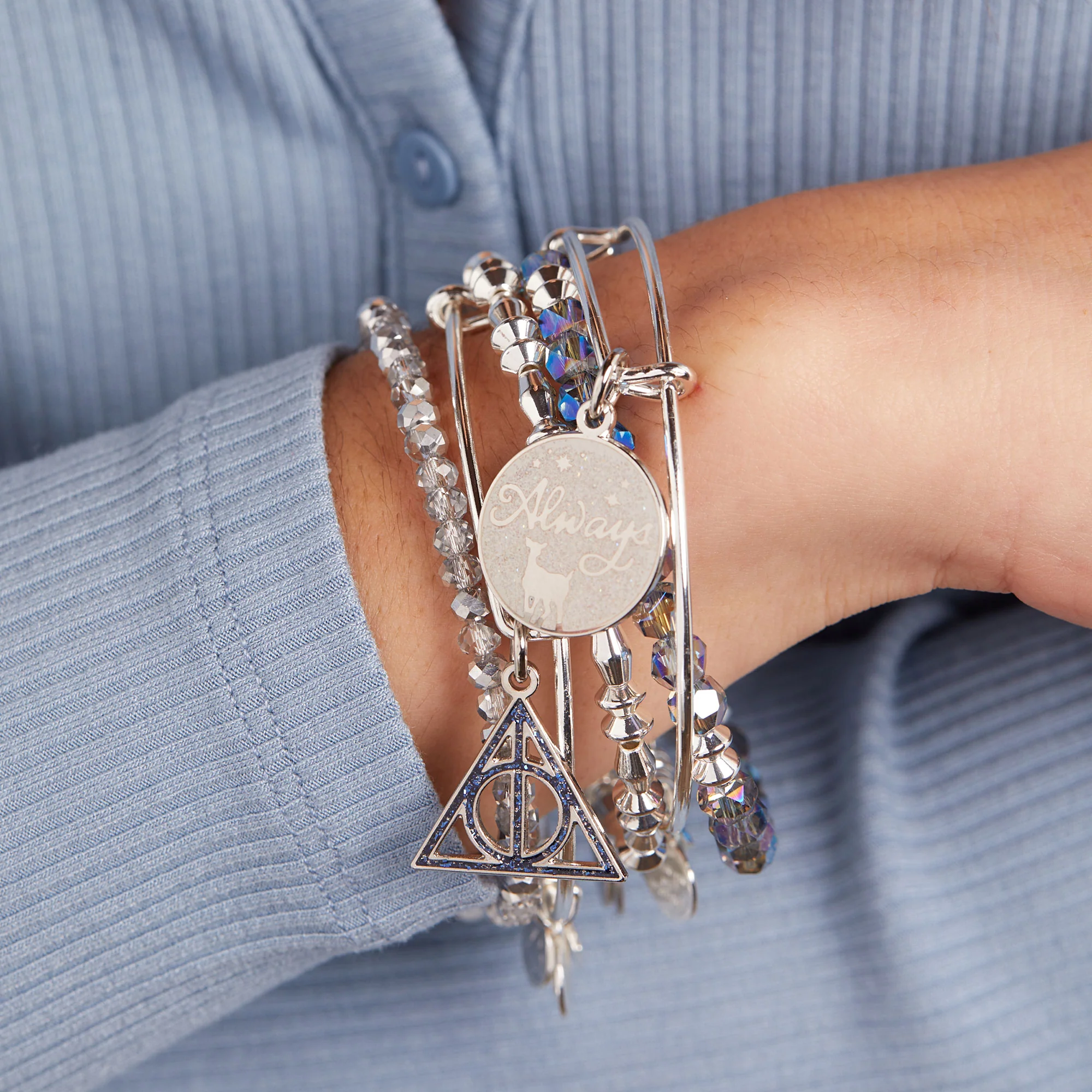 Harry Potter™ 'Always' Charm Bangle, Set of 5 - Image 3