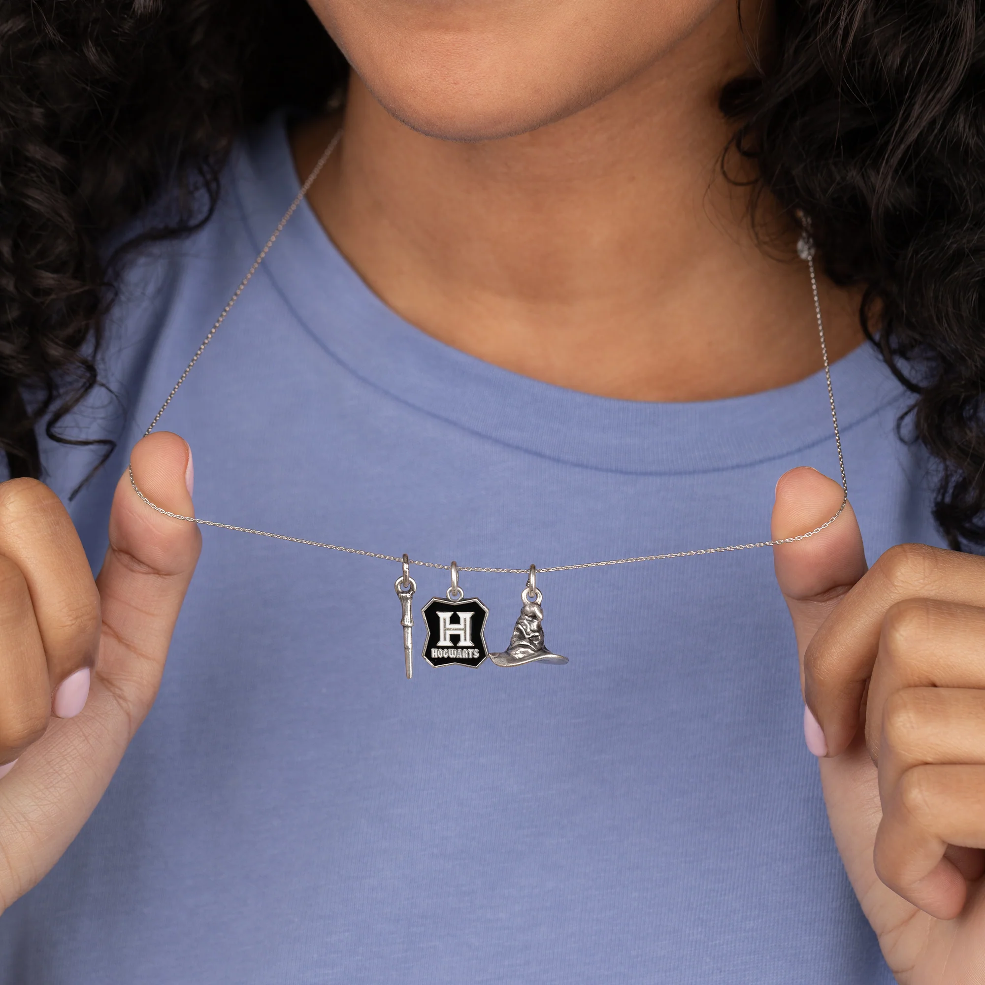 Harry Potter™ 'Hogwarts'™ Trio Charm Necklace - Image 3