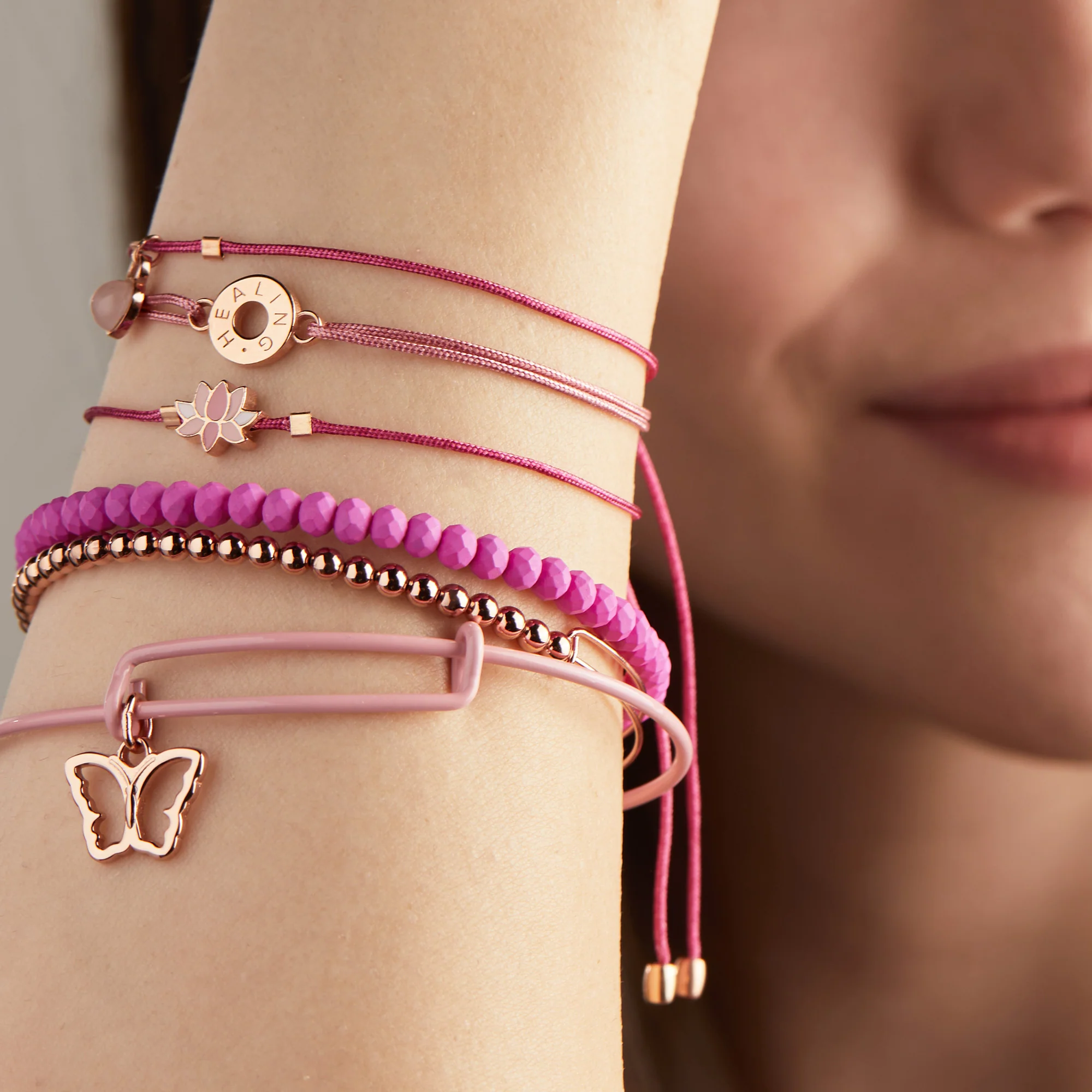 Healing Lotus Cord Bracelets, Set of 3 - Image 2