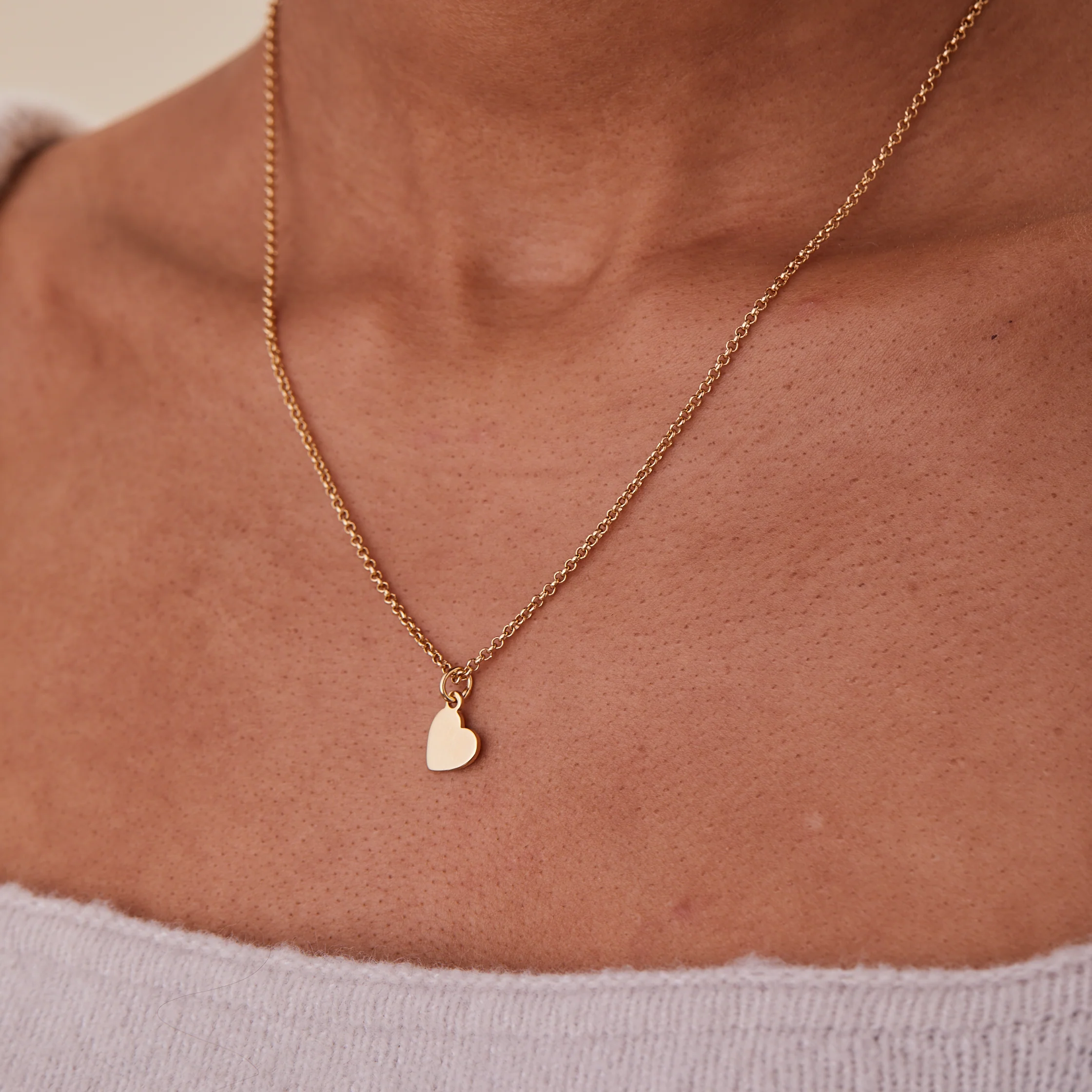 Small Heart Charm Necklace, 19'' - Image 6