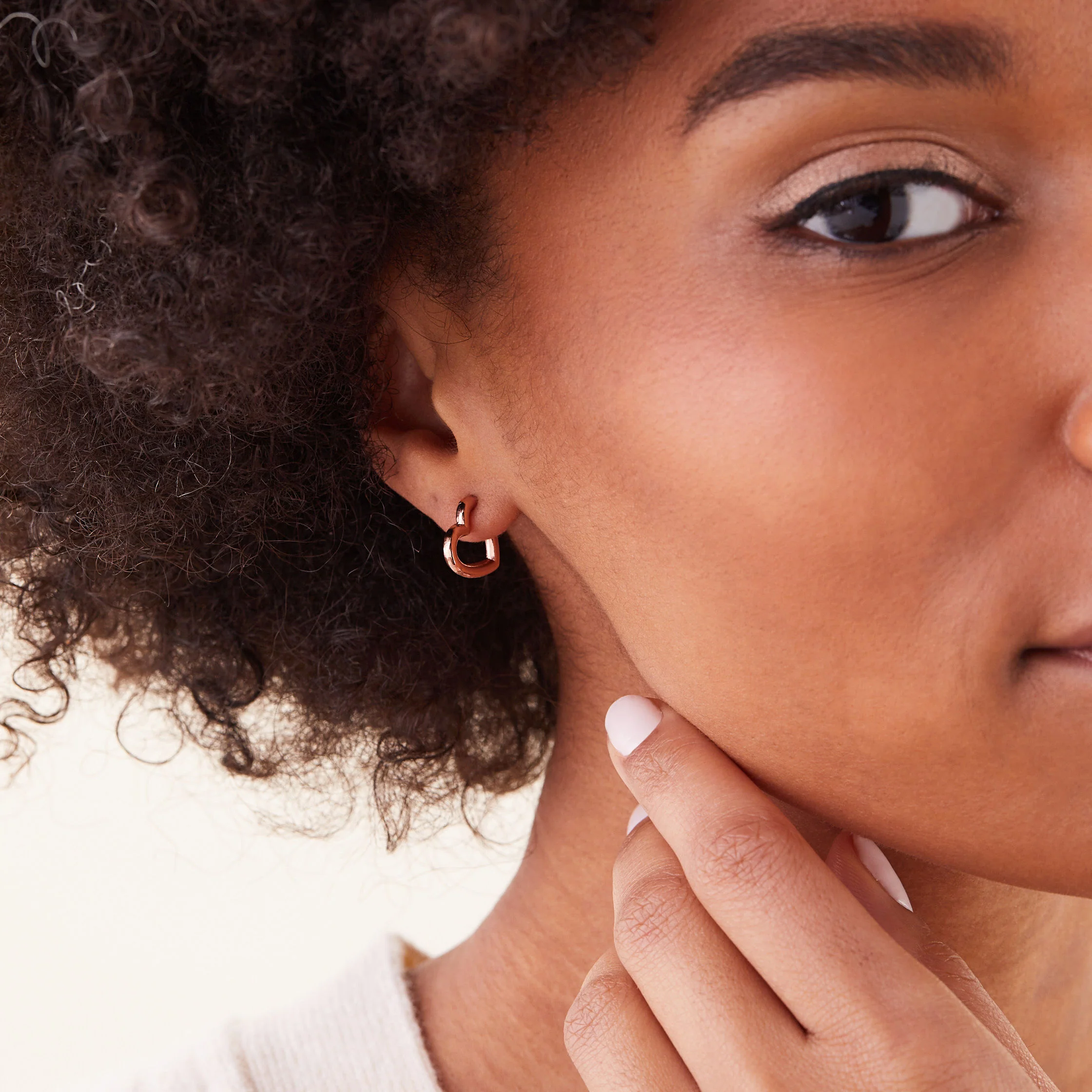 Heart Huggie Hoop Earrings - Image 8