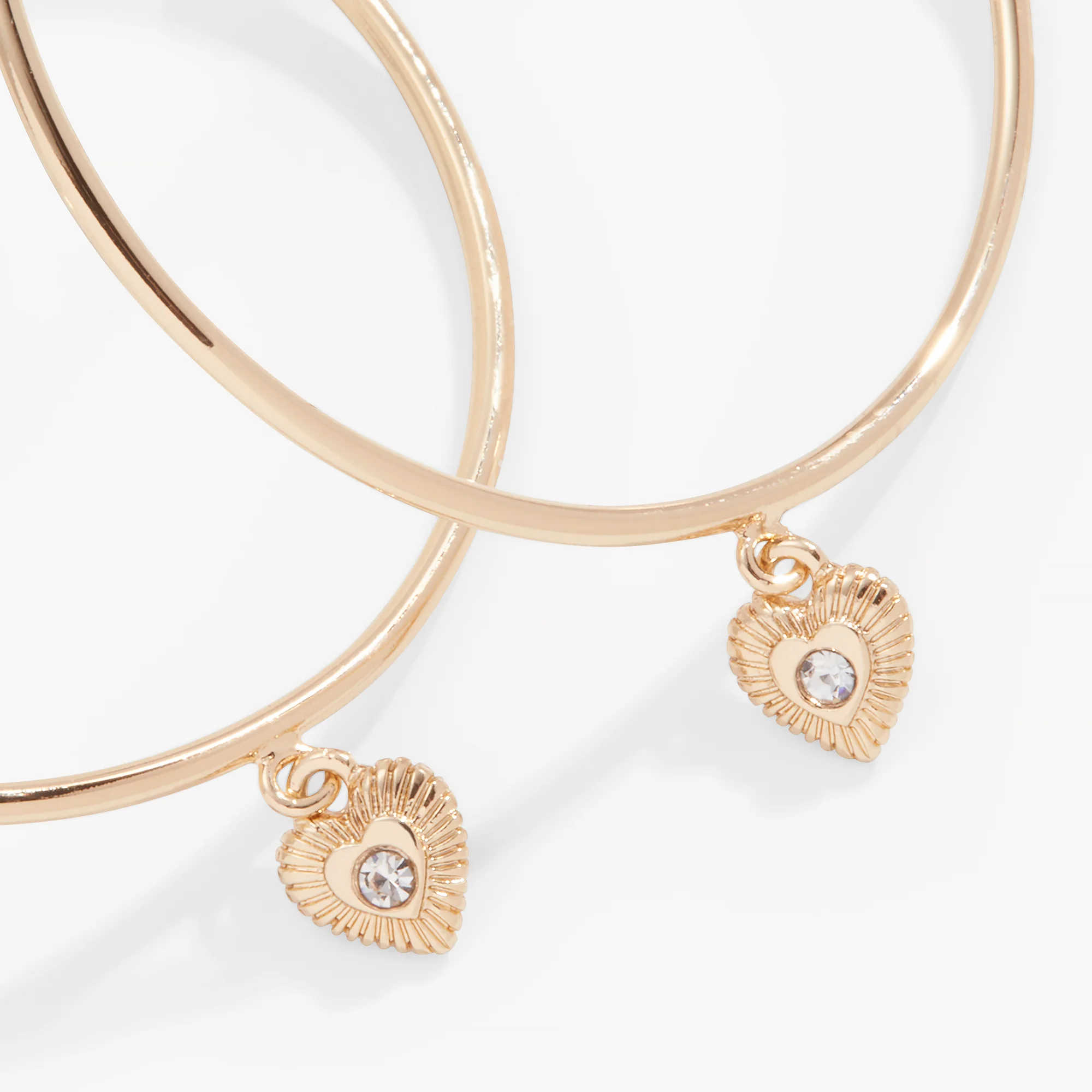 Heart Pendant Hoop Earrings - Image 2