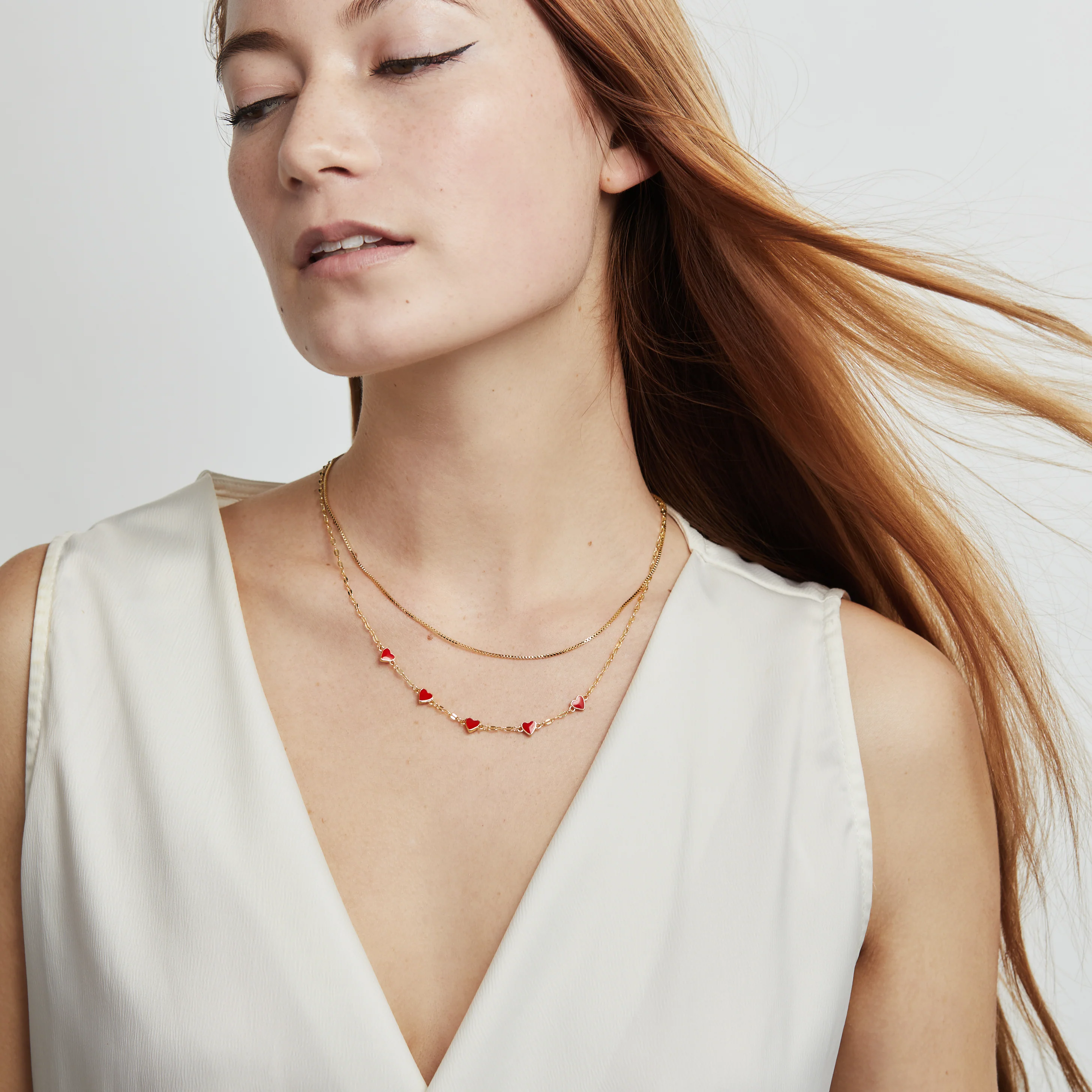 Hearts Chain Necklace, Adjustable - Image 5