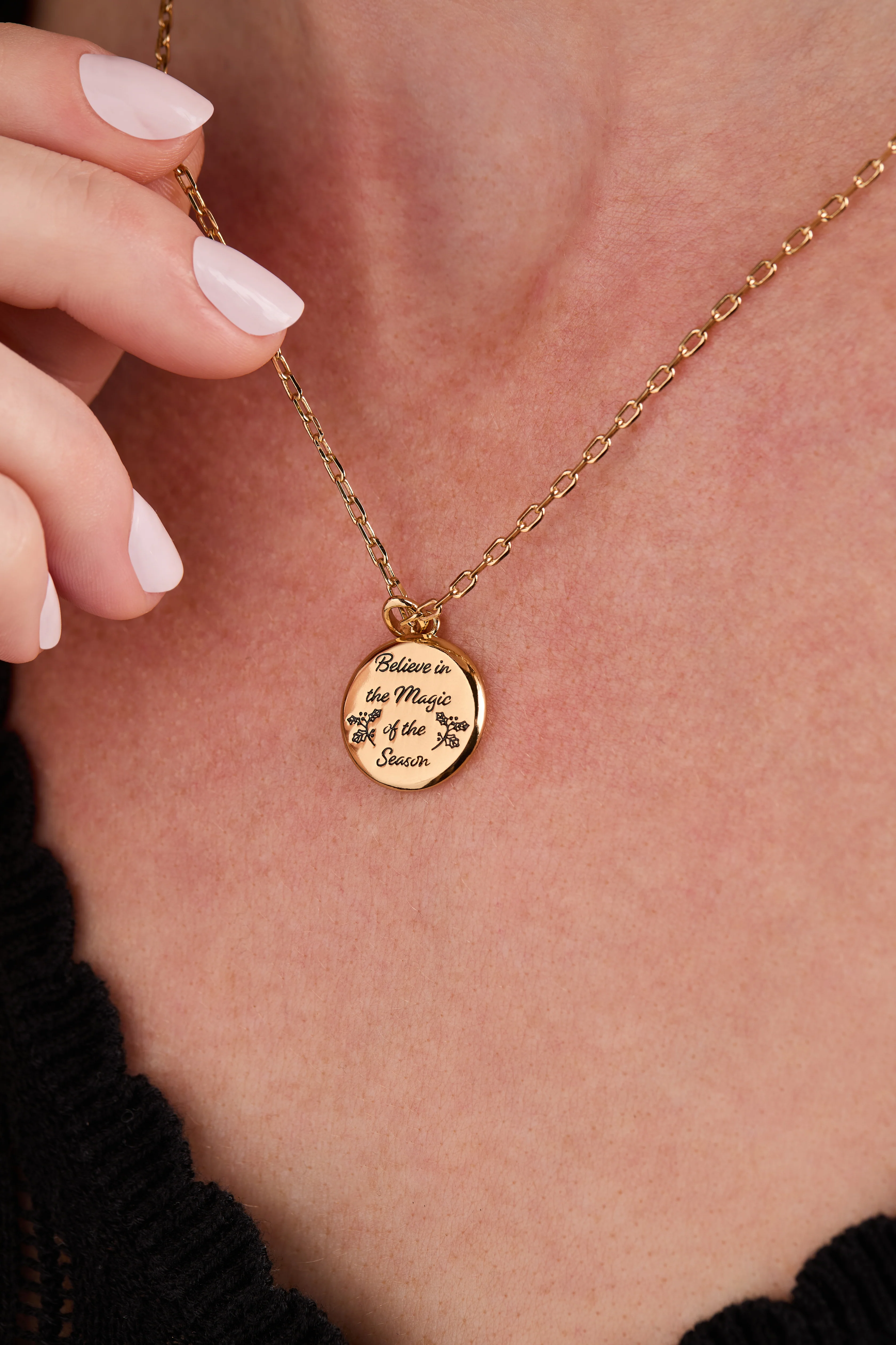 Holly 'Believe In The Magic Of The Season' Pendant Necklace - Image 4