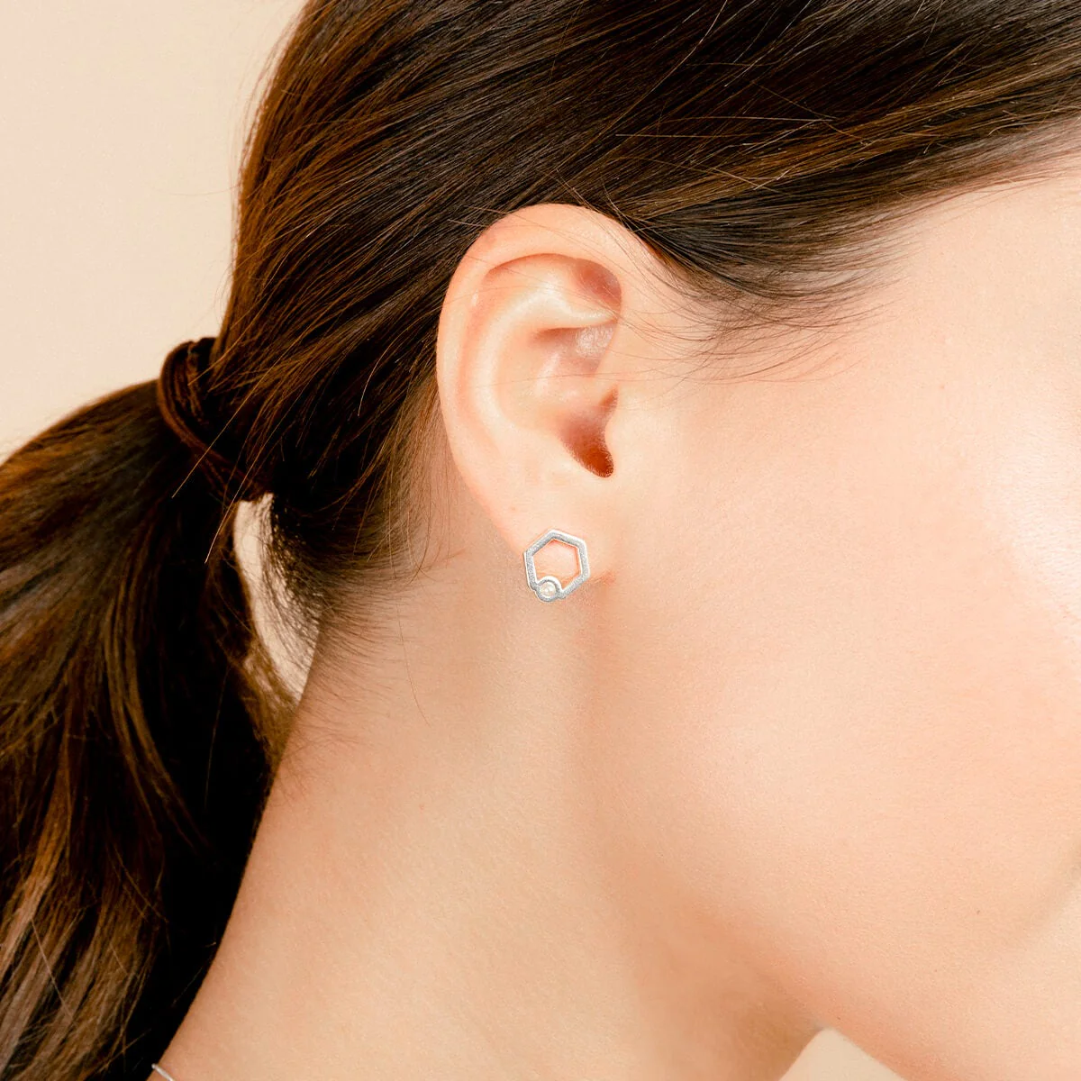 Honeycomb Stud Earrings - Image 2