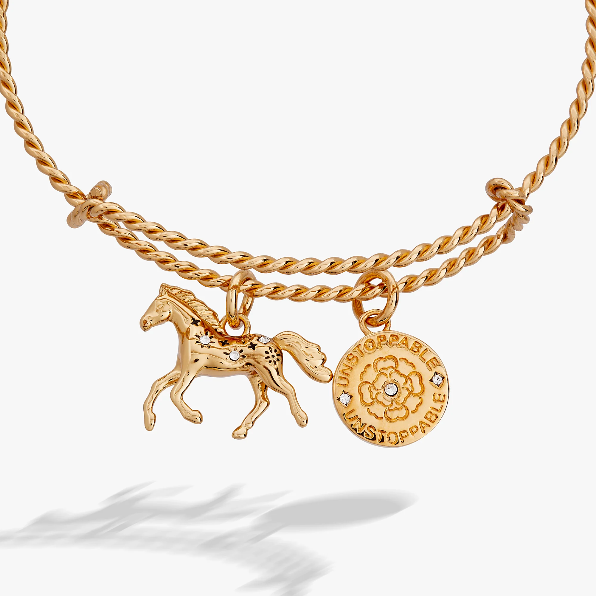Horse Rope Textured Charm Bangle - Image 3