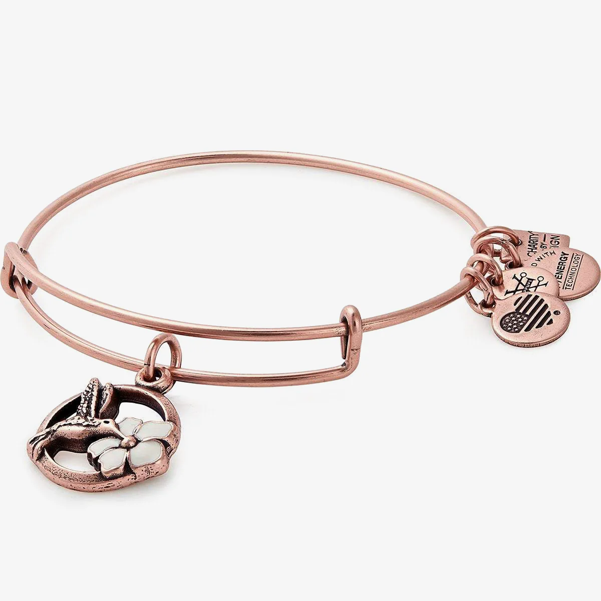 Hummingbird Charm Bangle Bracelet - Image 2