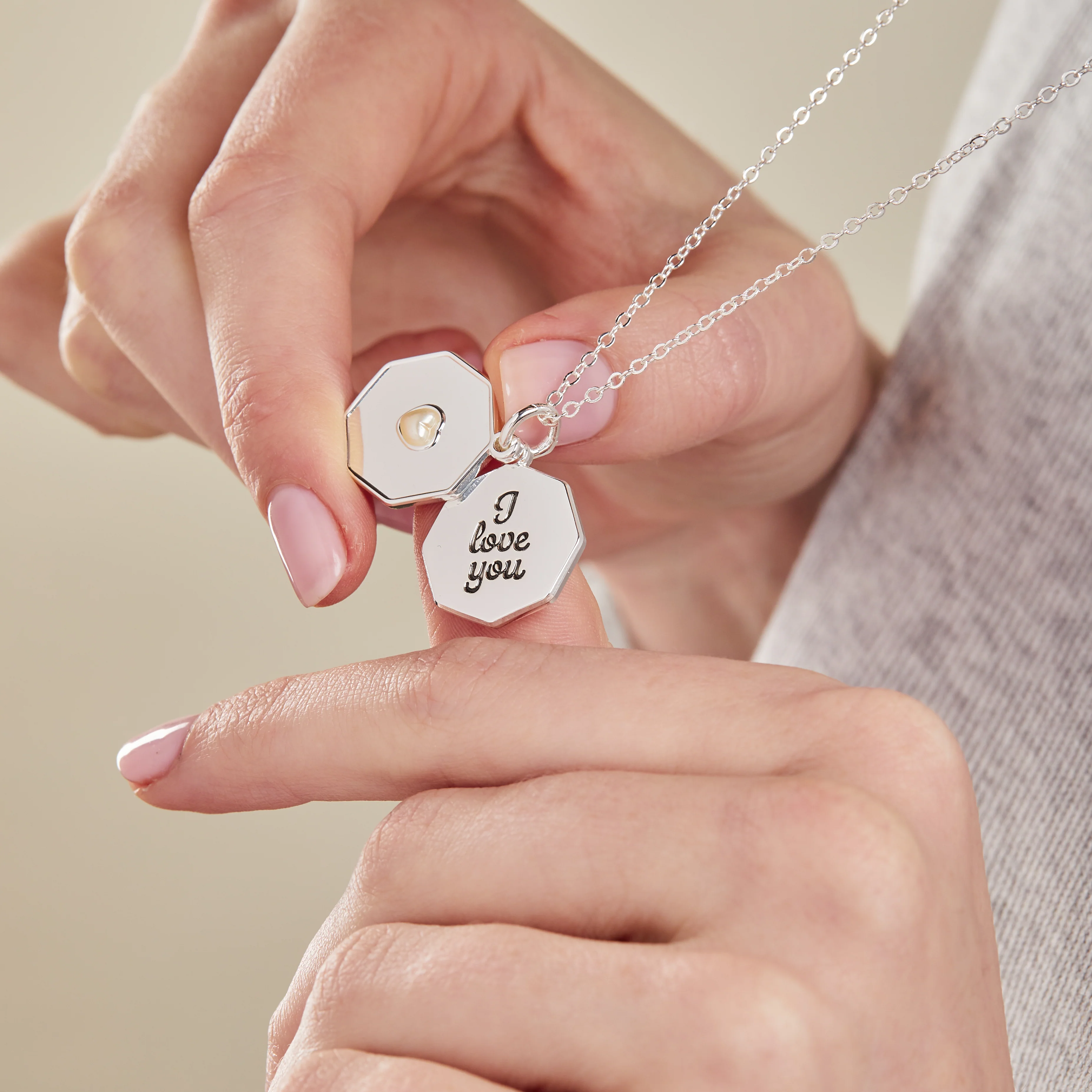 'I Love You' Slider Charm Necklace, Adjustable - Image 2