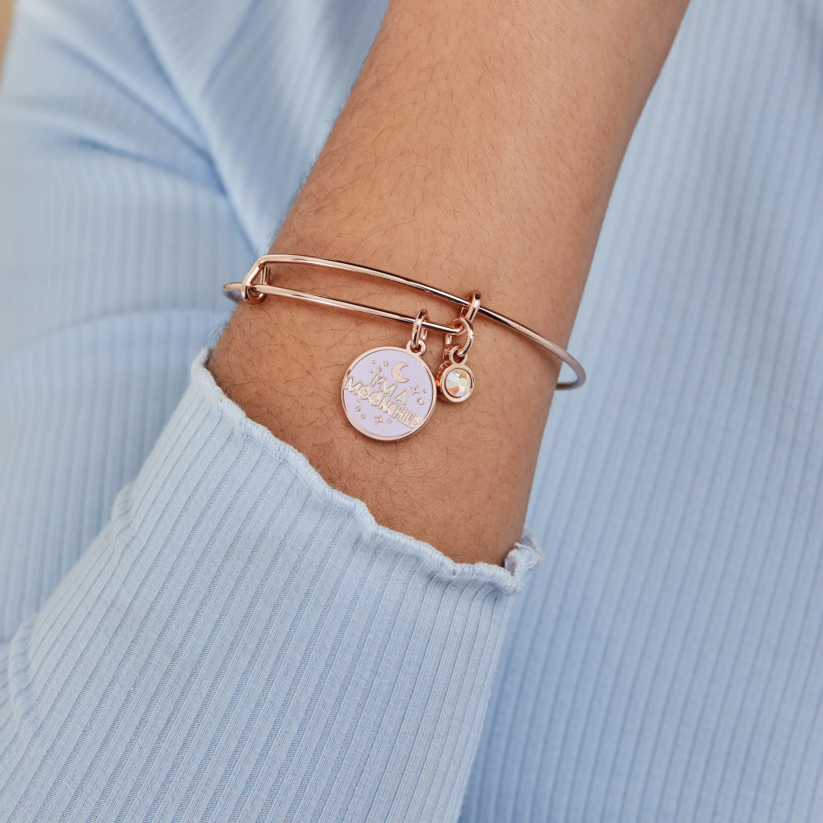 I'm a Moonchild' Duo Charm Bangle - Image 4