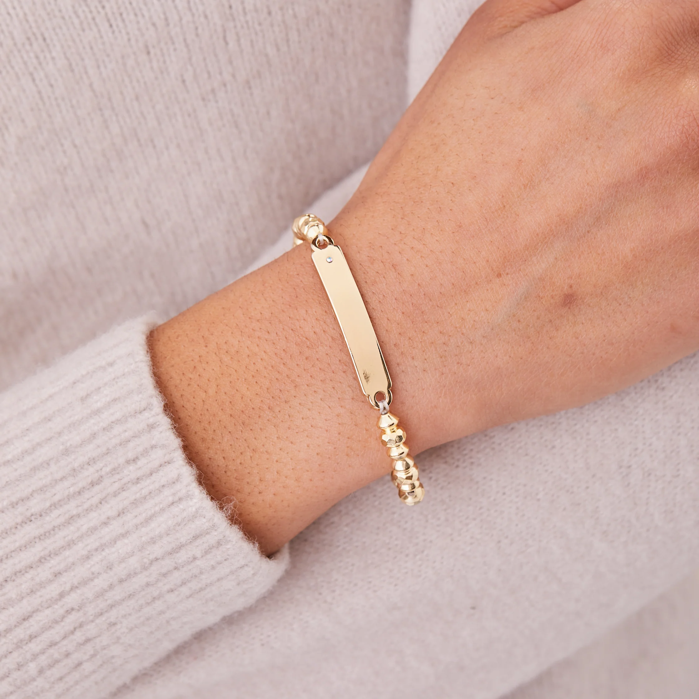 Inline Bar Stretch Bracelet with Crystal Accent - Image 5