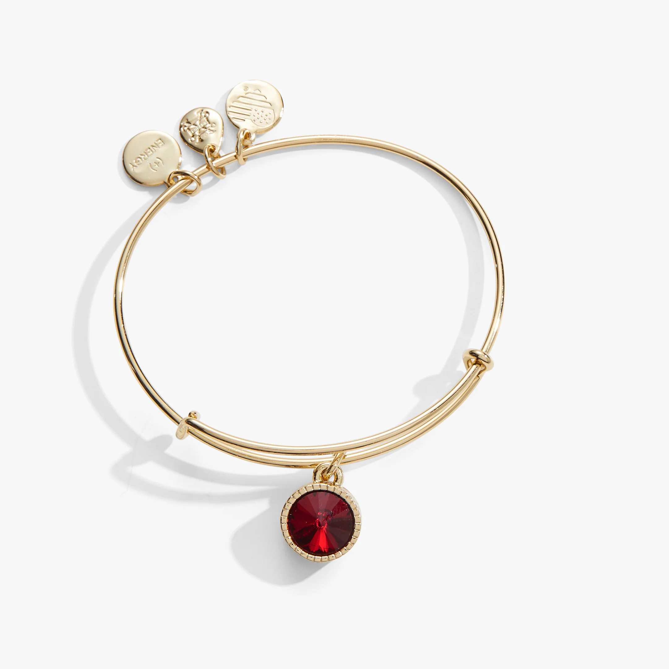 January Birthstone Charm Bangle, Scarlet - Image 4