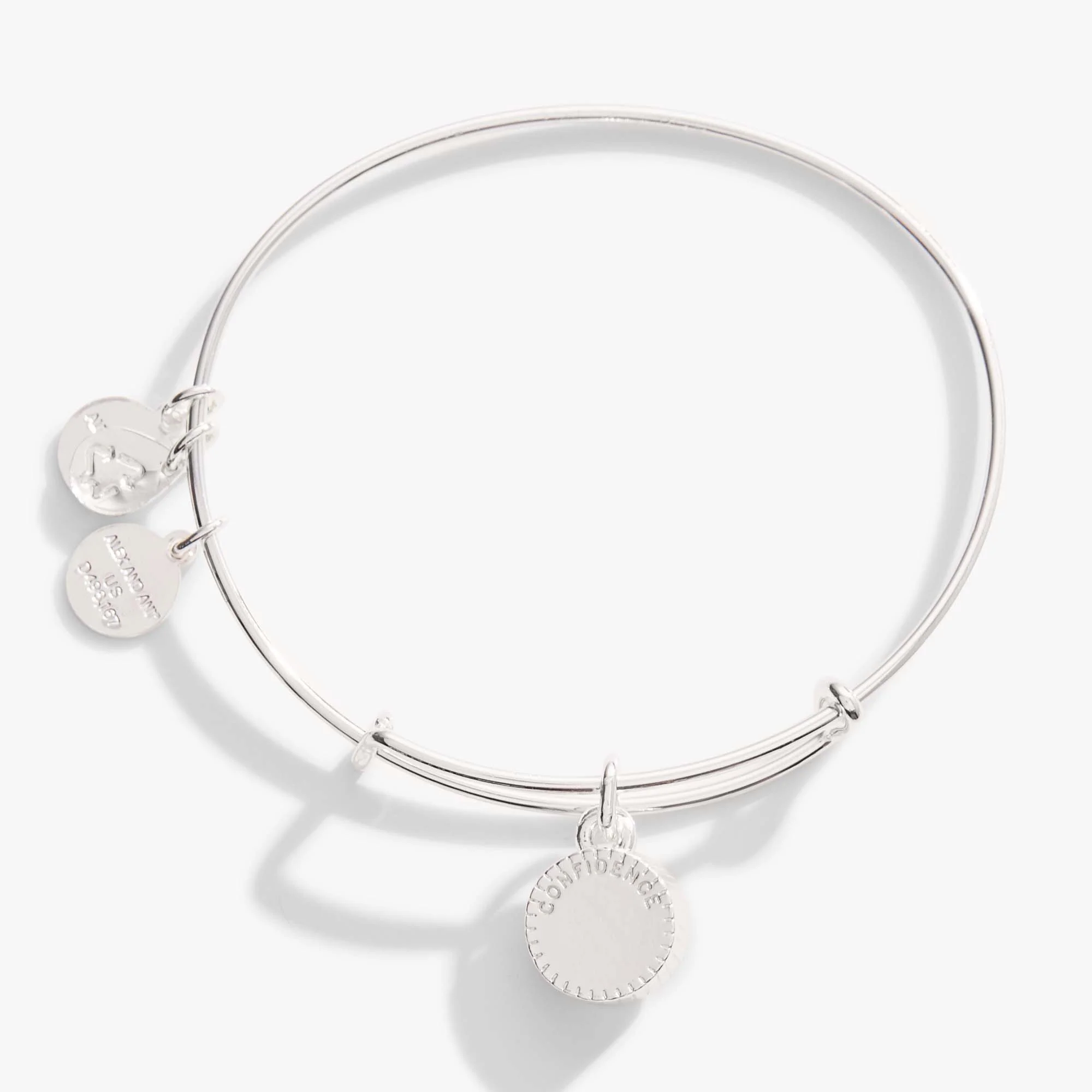 June Birthstone Charm Bangle, Light Amethyst - Image 3