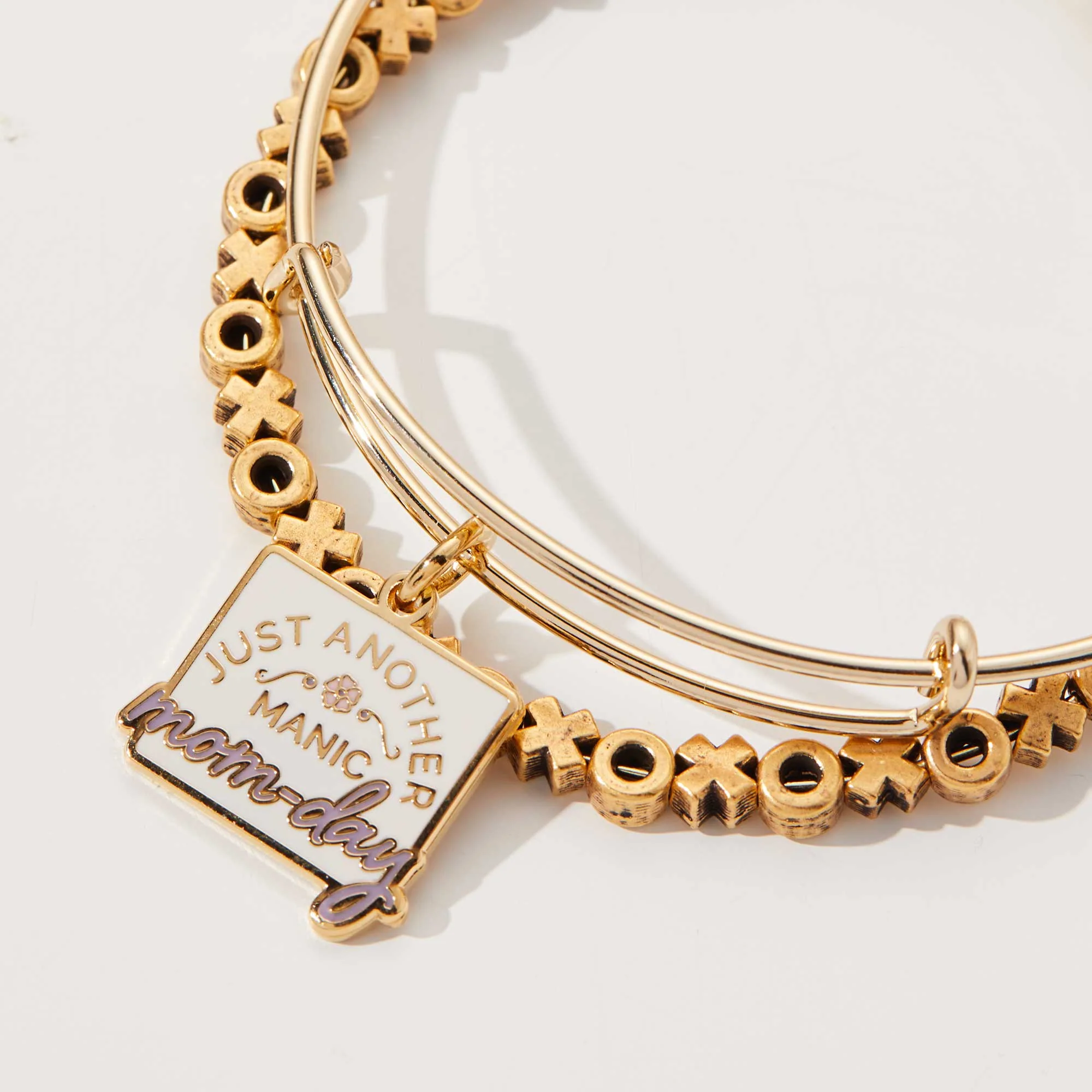 'Just Another Manic Mom-Day' Charm Bangle Bracelet - Image 3