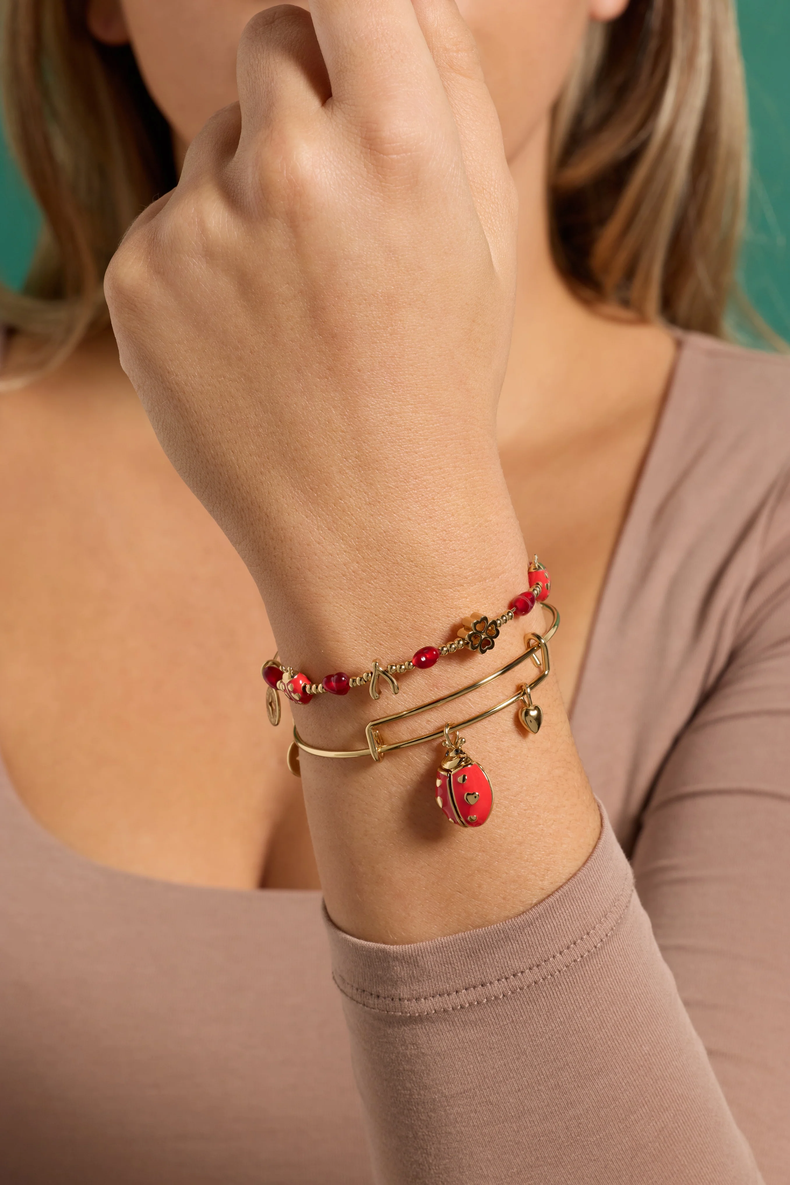 'Make Your Own Luck' Ladybug Charm Bangle - Image 7