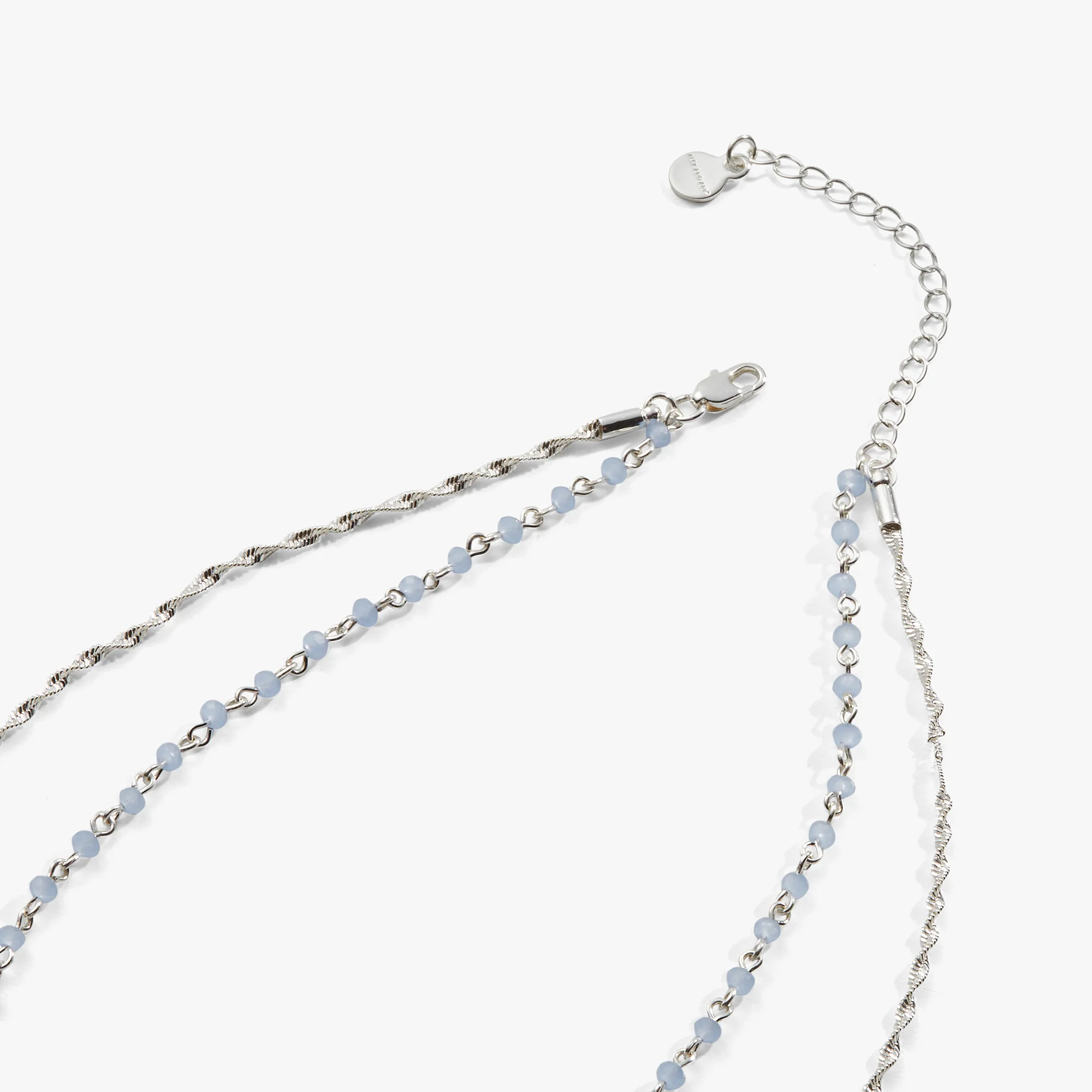 Layered Beaded and Chain Necklace, Adjustable - Image 3