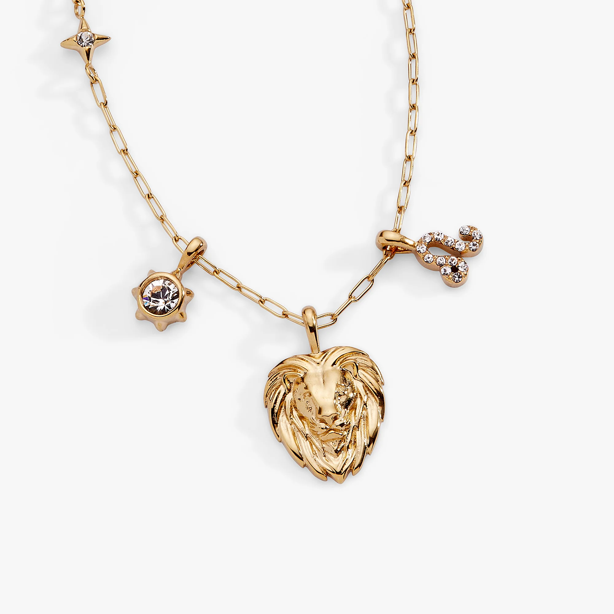 Leo Zodiac Charm Cluster Necklace - Image 3
