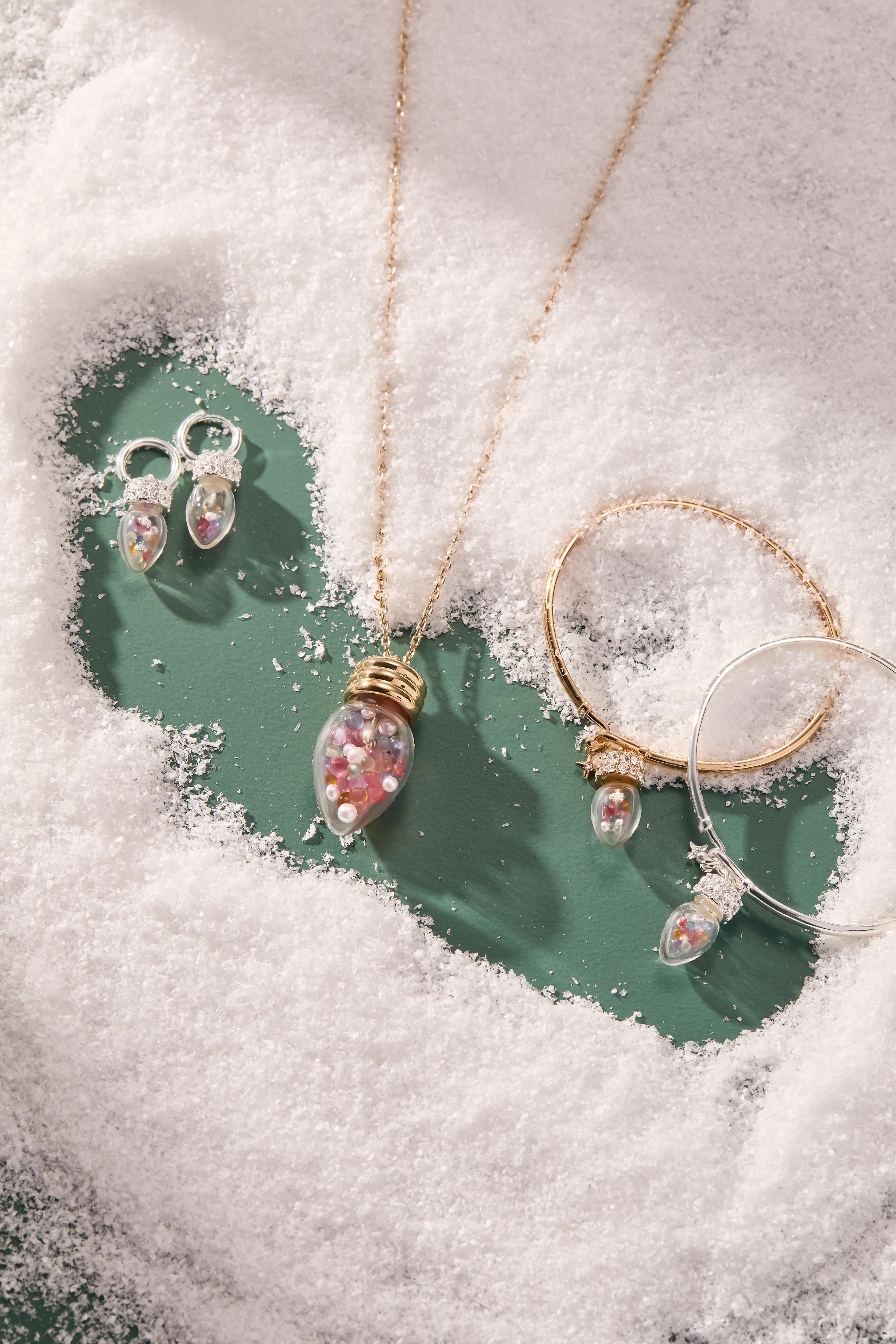 Christmas Light Bulb Shaker Huggie Hoop Earrings - Image 7